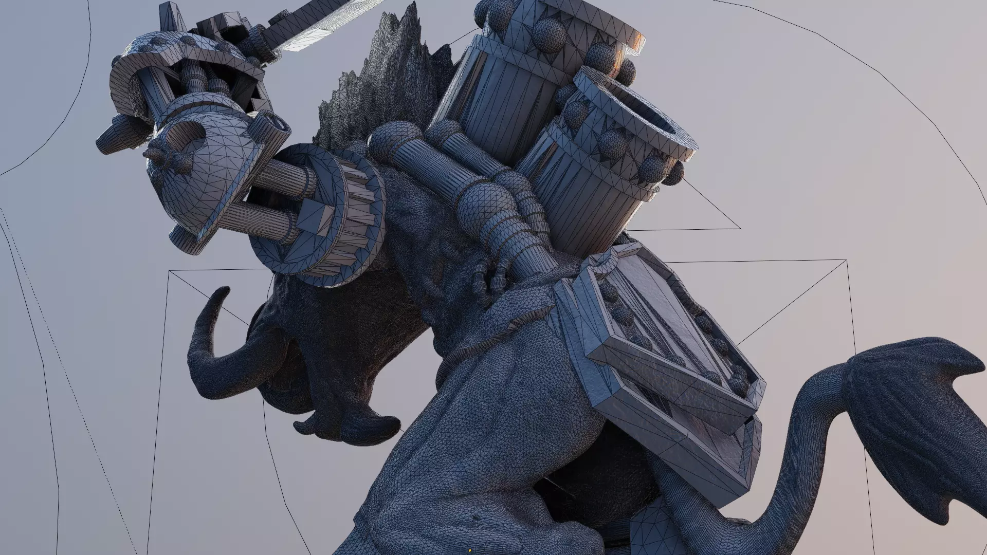 CyberTusker SciFi Boar Warrior 3D print model_11