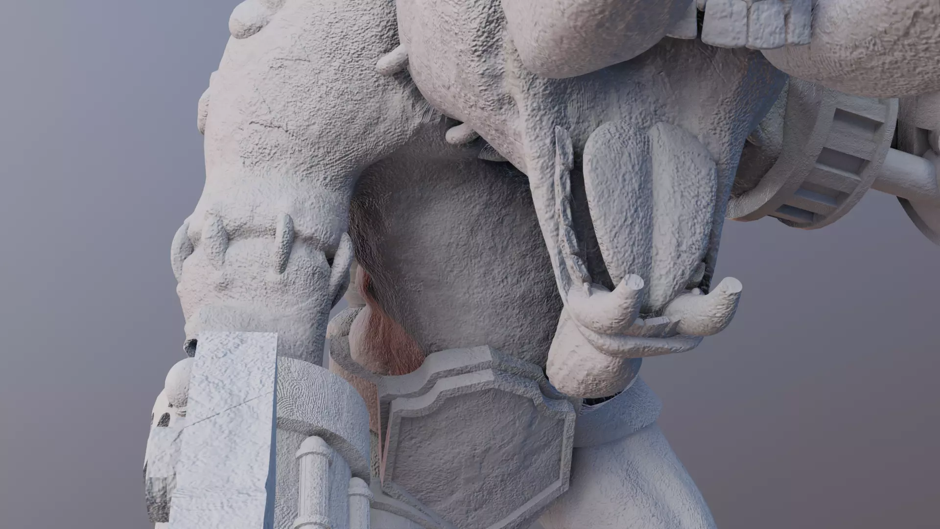 CyberTusker SciFi Boar Warrior 3D print model_8