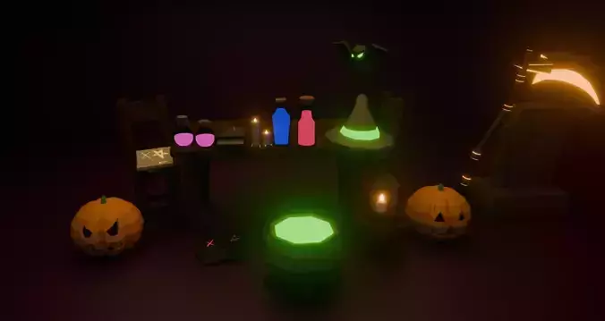 Stylized Halloween Low Poly  Asset Pack  