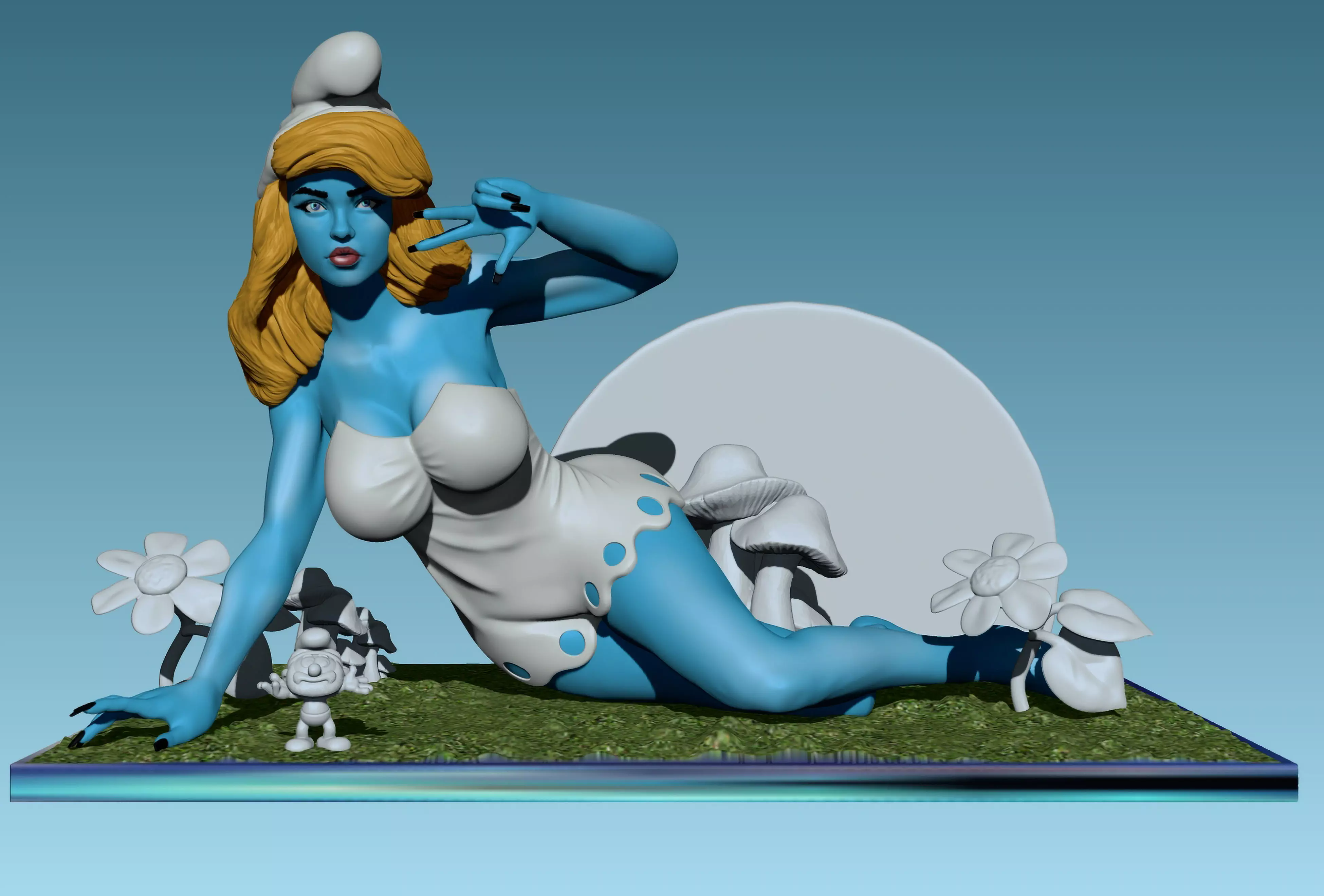 Pitufina Real life 3D print model_1