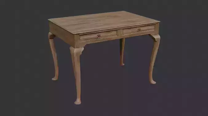 Wooden Side Table with Carved Legs