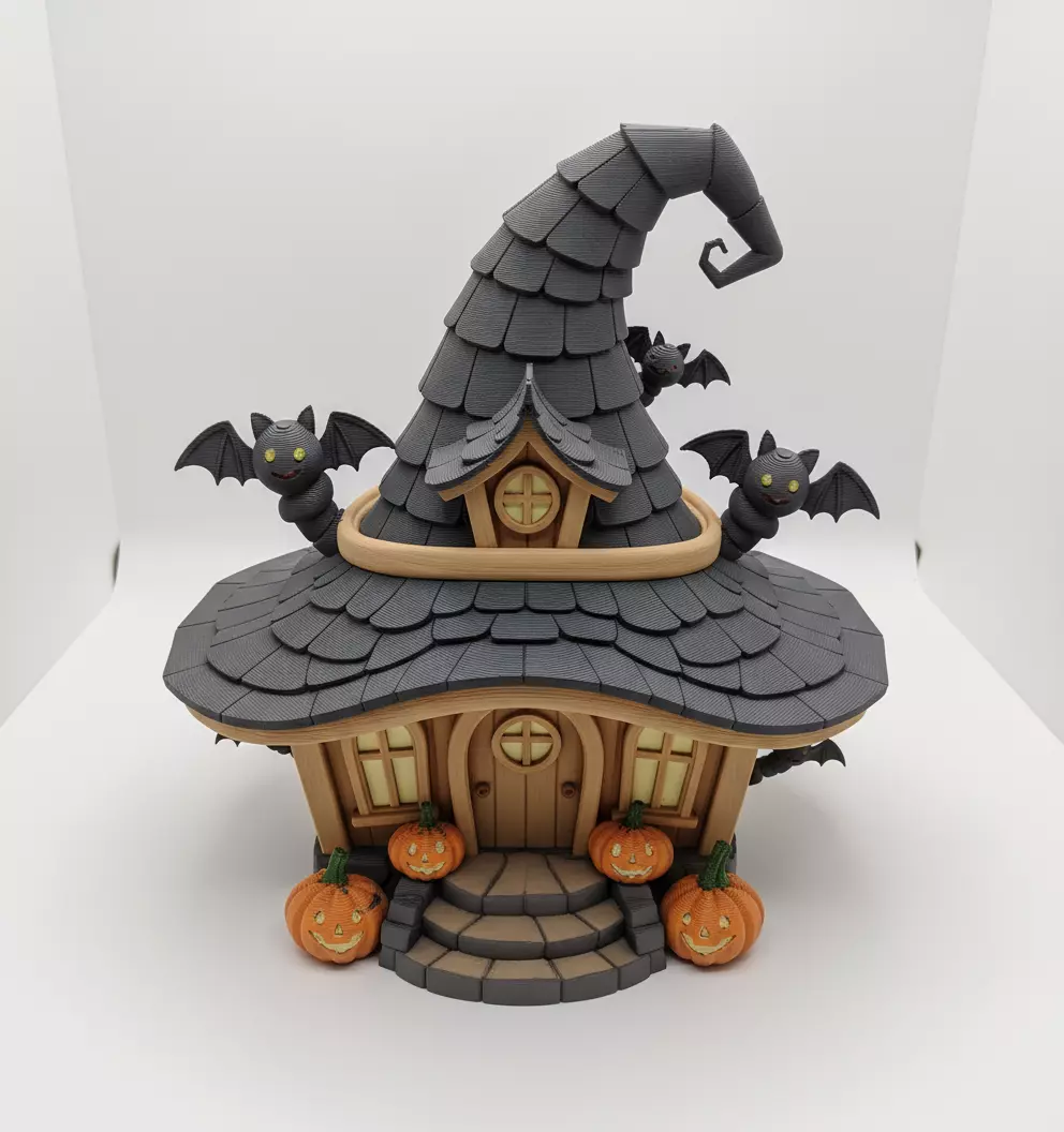 Tiny Halloween House STL Witch Cottage Miniature 3D Print 3D print model_1