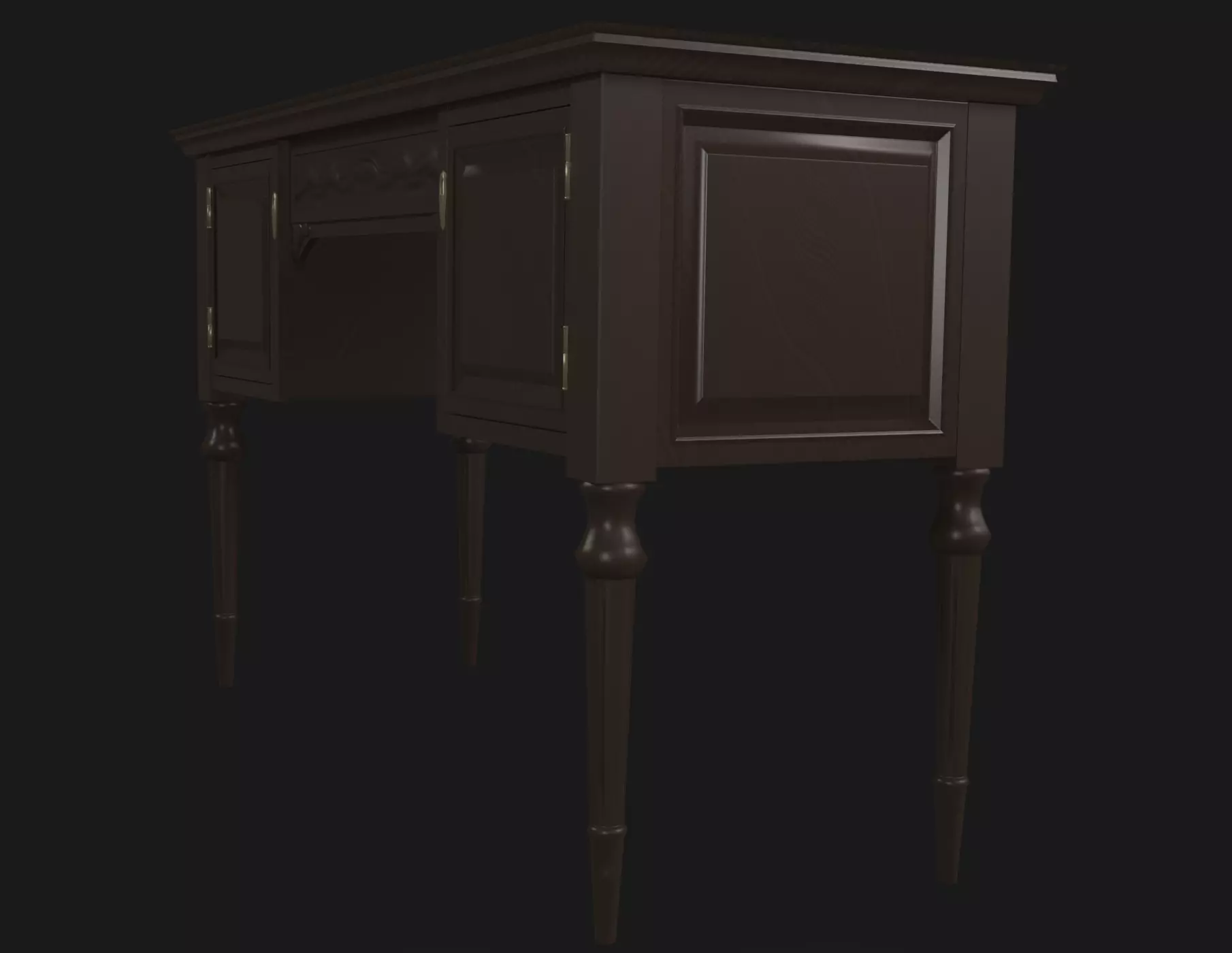 Writing Desk Low-Poly Low-poly 3D model_13