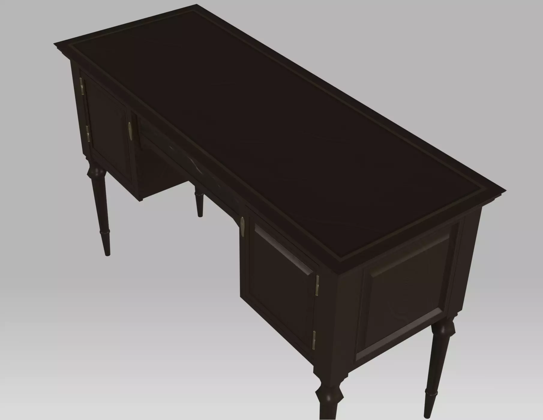 Writing Desk Low-Poly Low-poly 3D model_10