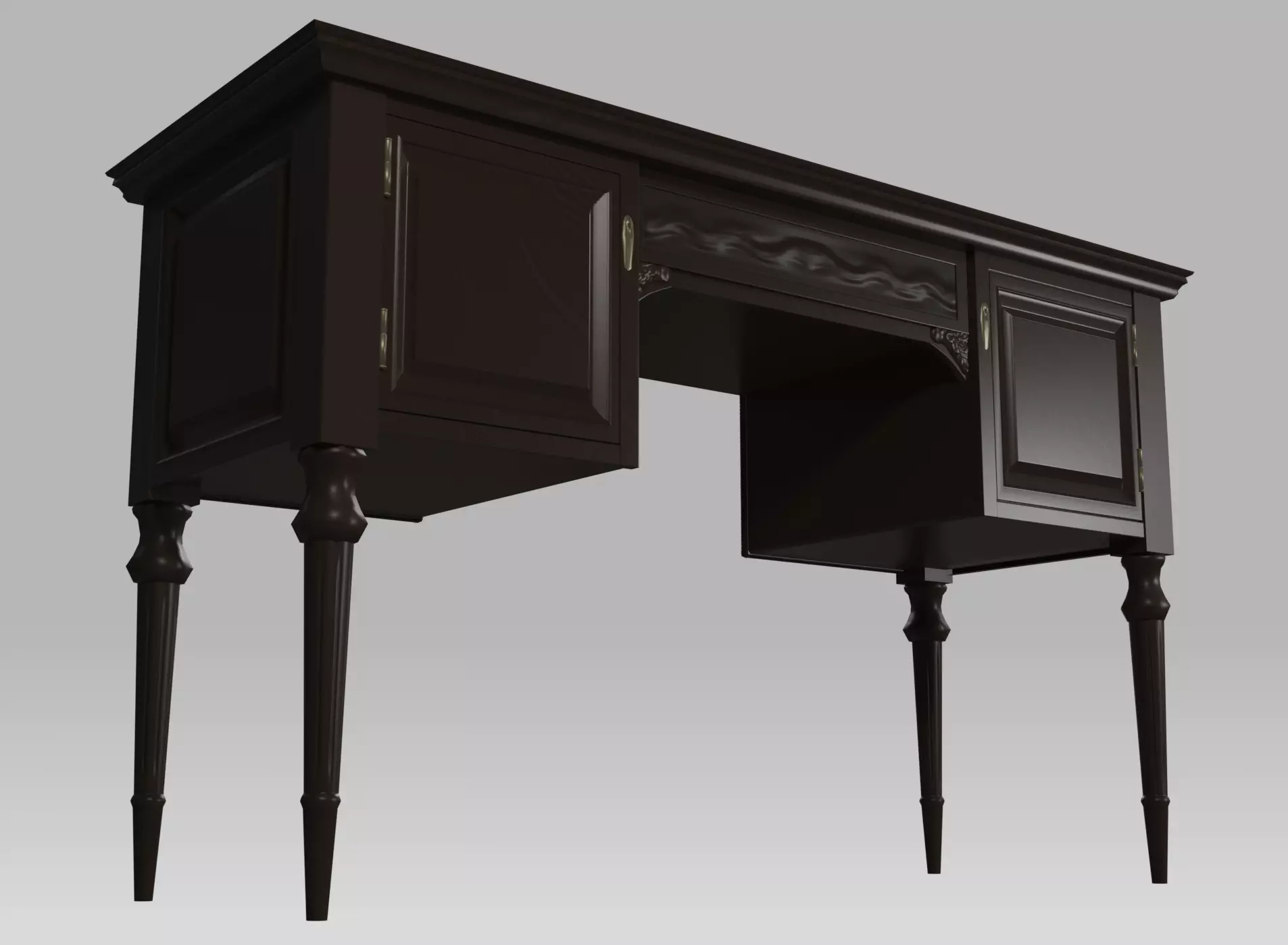 Writing Desk Low-Poly Low-poly 3D model_0