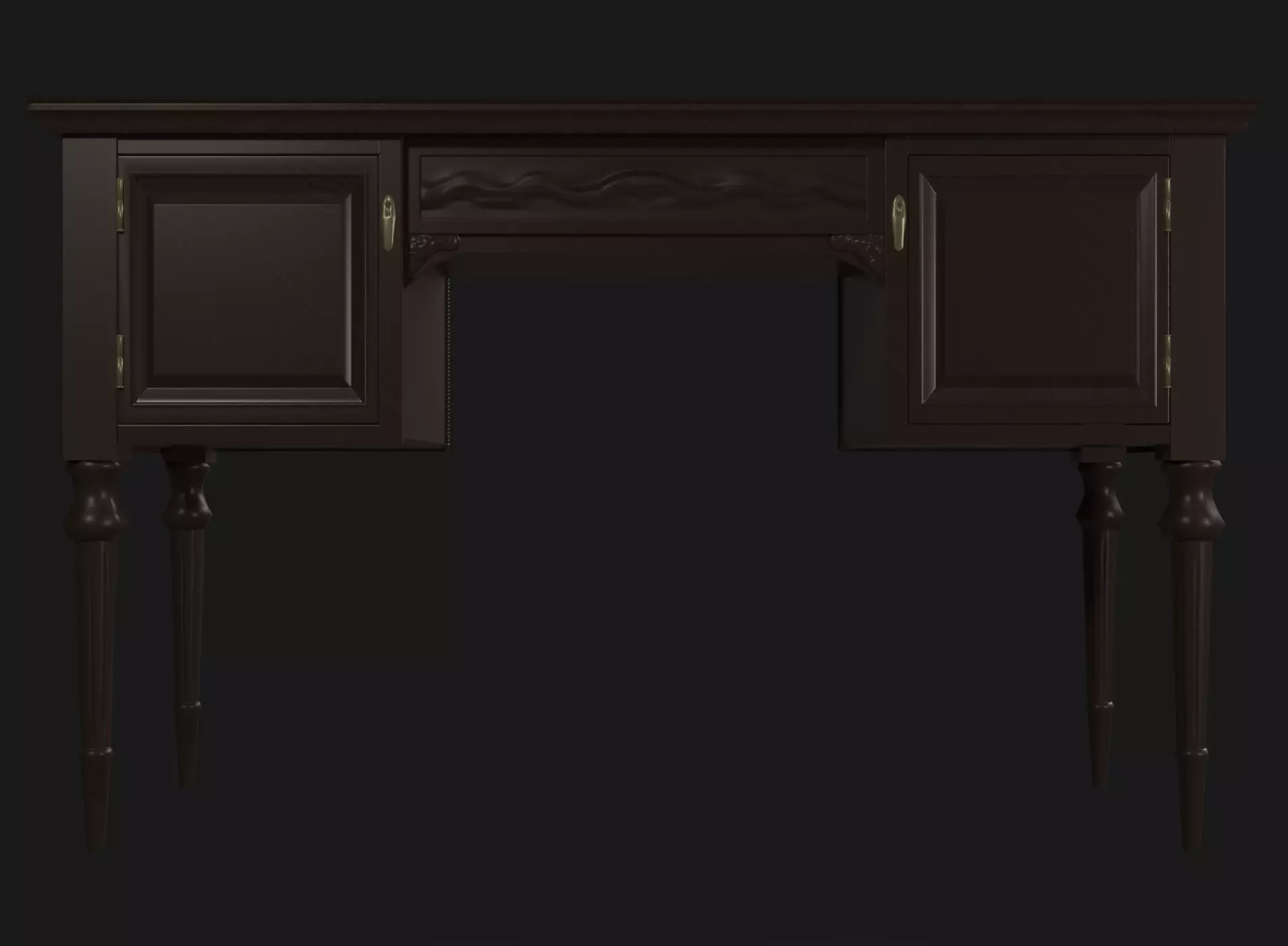 Writing Desk Low-Poly Low-poly 3D model_9