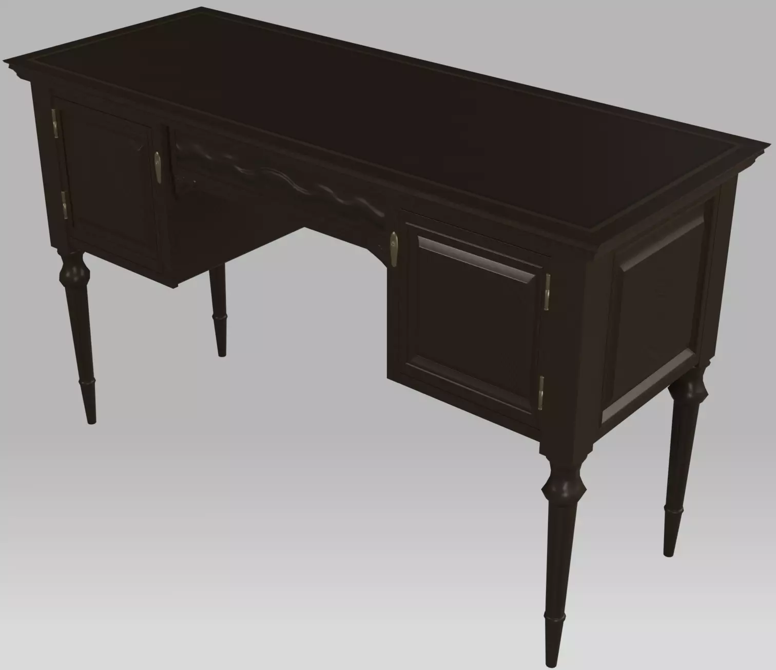 Writing Desk Low-Poly Low-poly 3D model_2