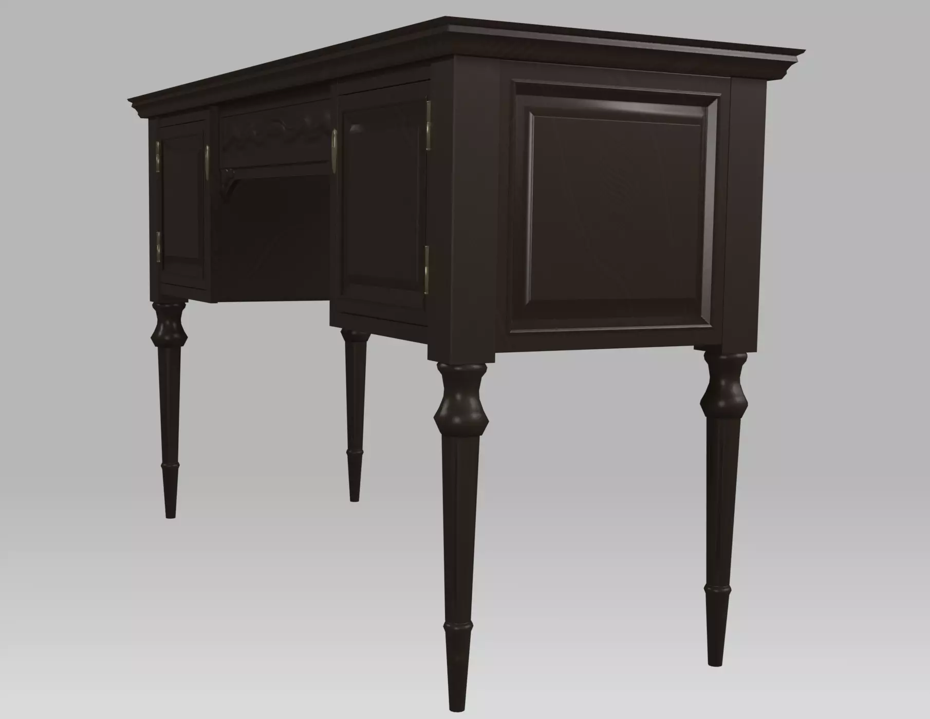 Writing Desk Low-Poly Low-poly 3D model_12