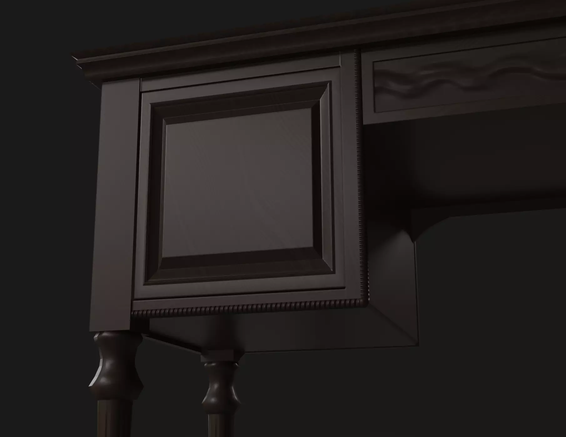Writing Desk Low-Poly Low-poly 3D model_7