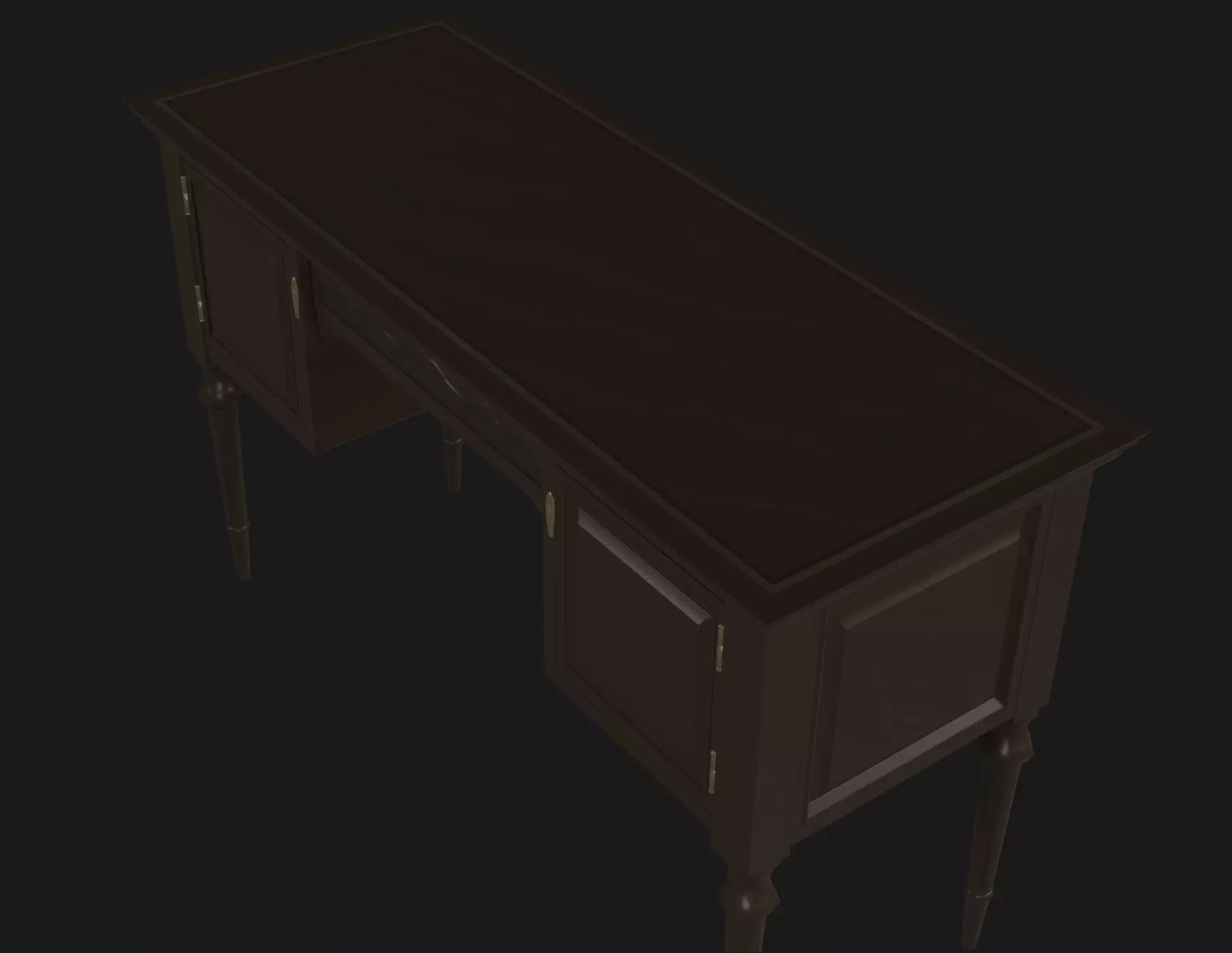 Writing Desk Low-Poly Low-poly 3D model_11