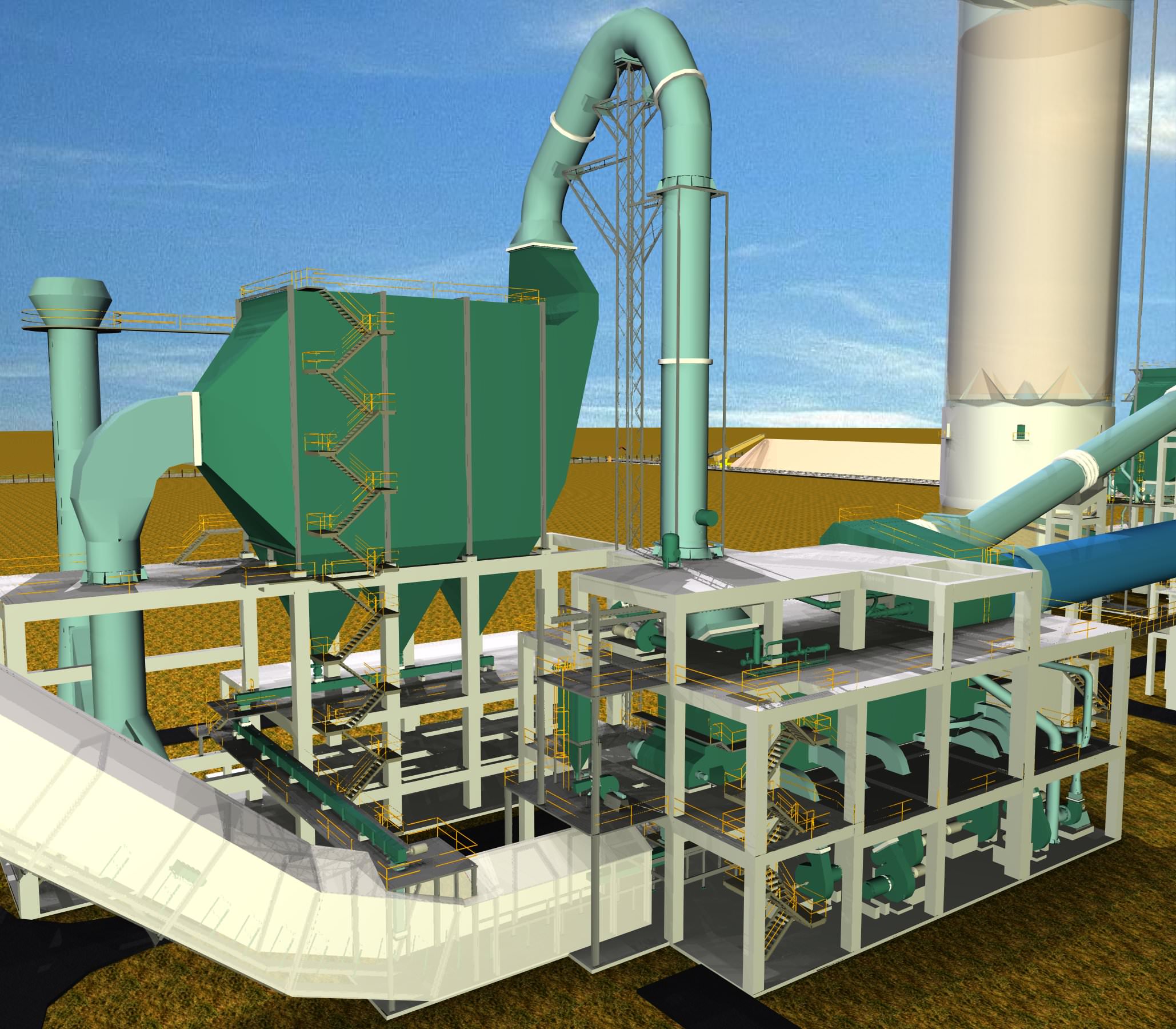 7-Cooler Electrostatic Precipitator Cement Plant Free 3D model_4