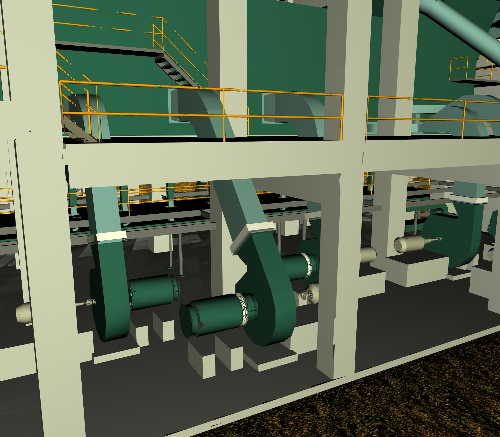 7-Cooler Electrostatic Precipitator Cement Plant Free 3D model_3