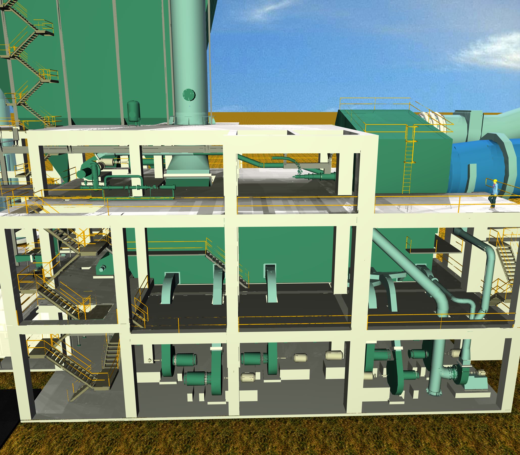 7-Cooler Electrostatic Precipitator Cement Plant Free 3D model_5