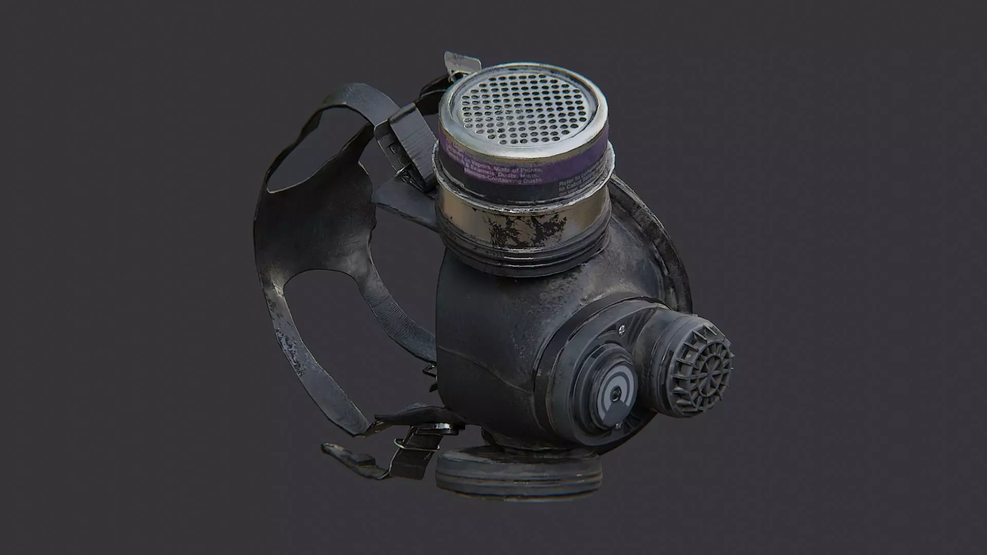 Gas Mask Headgear for Sci Fi Character Low-poly 3D model_1