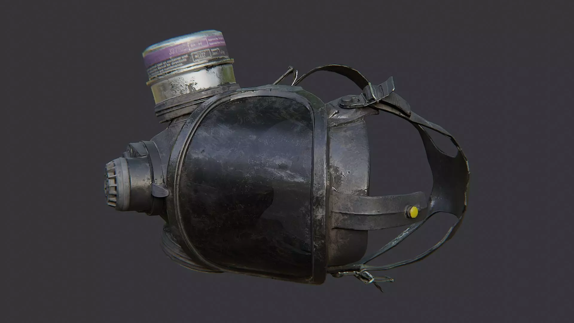 Gas Mask Headgear for Sci Fi Character Low-poly 3D model_2