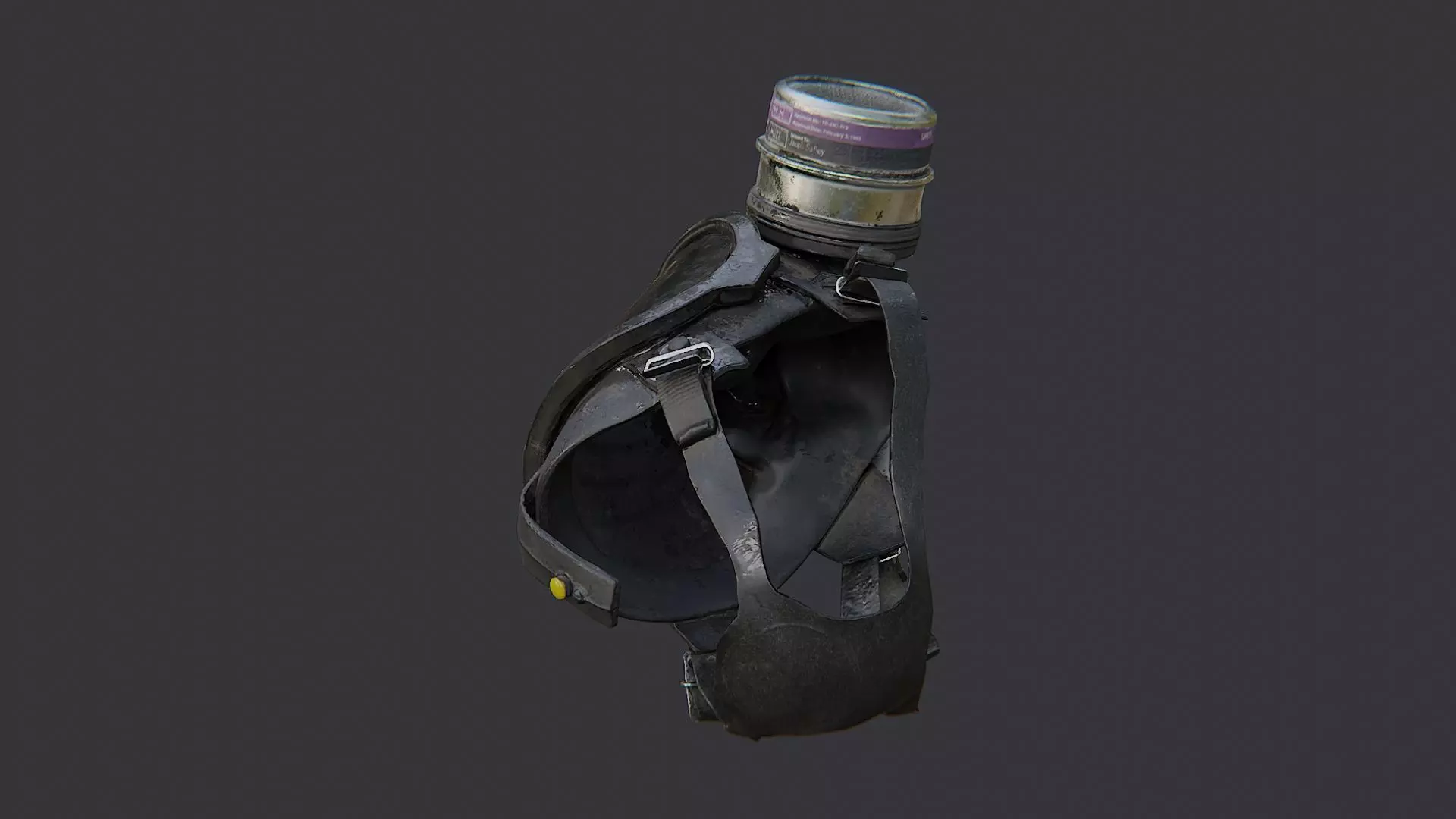Gas Mask Headgear for Sci Fi Character Low-poly 3D model_3