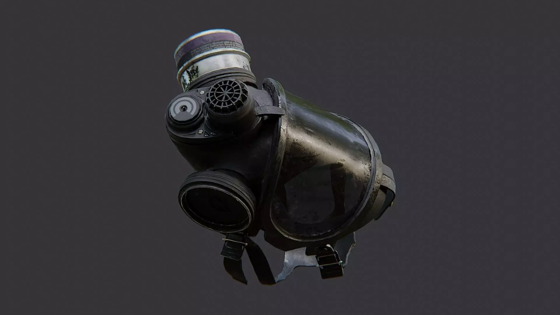 Gas Mask Headgear for Sci Fi Character Low-poly 3D model_5