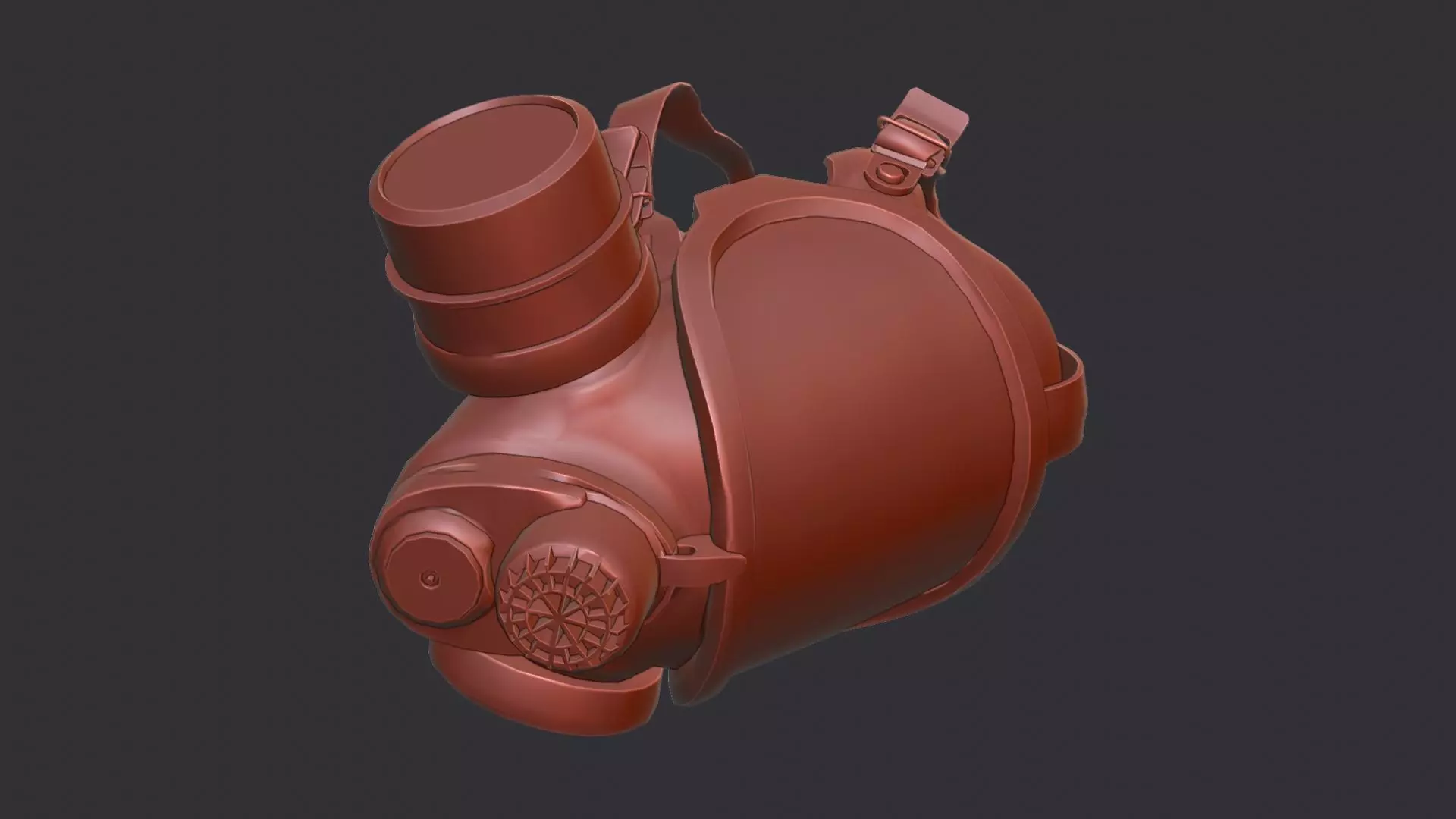 Gas Mask Headgear for Sci Fi Character Low-poly 3D model_6