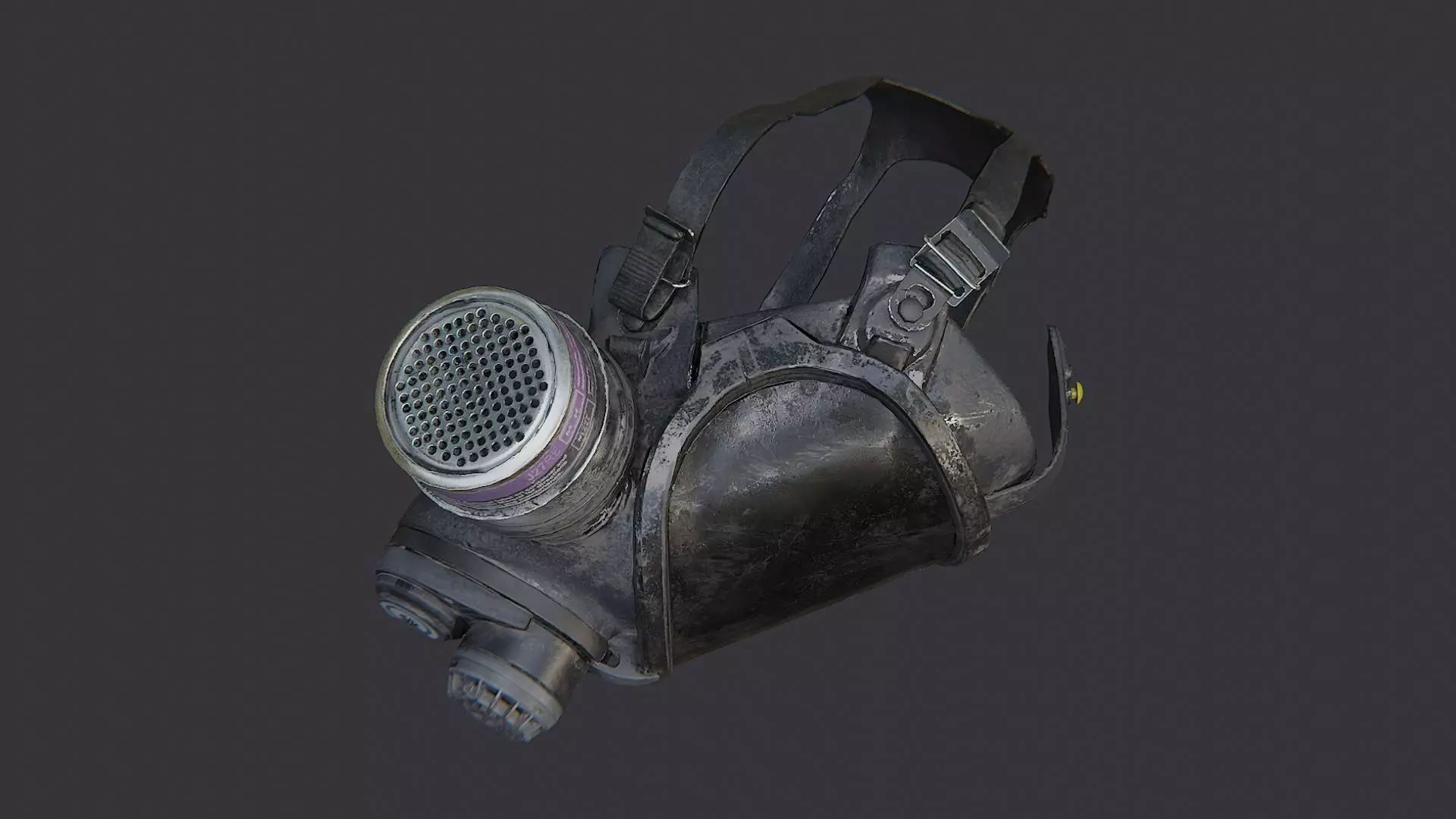 Gas Mask Headgear for Sci Fi Character Low-poly 3D model_4