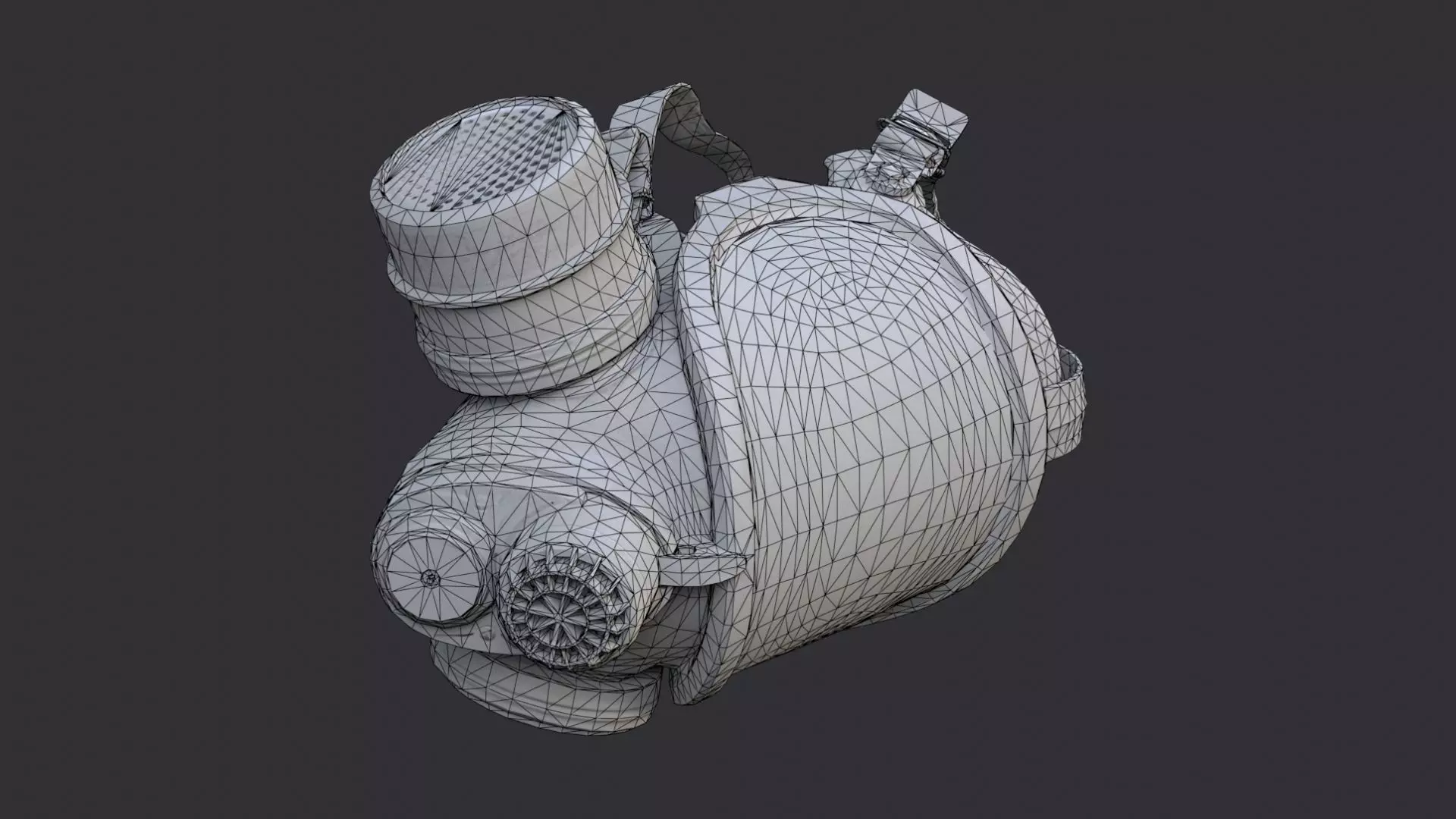 Gas Mask Headgear for Sci Fi Character Low-poly 3D model_7