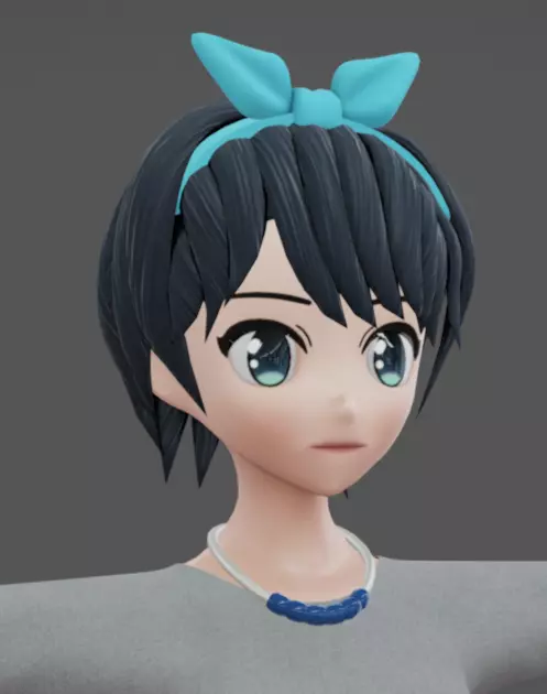 Anime Female 14 - Read Description Low-poly 3D model_8