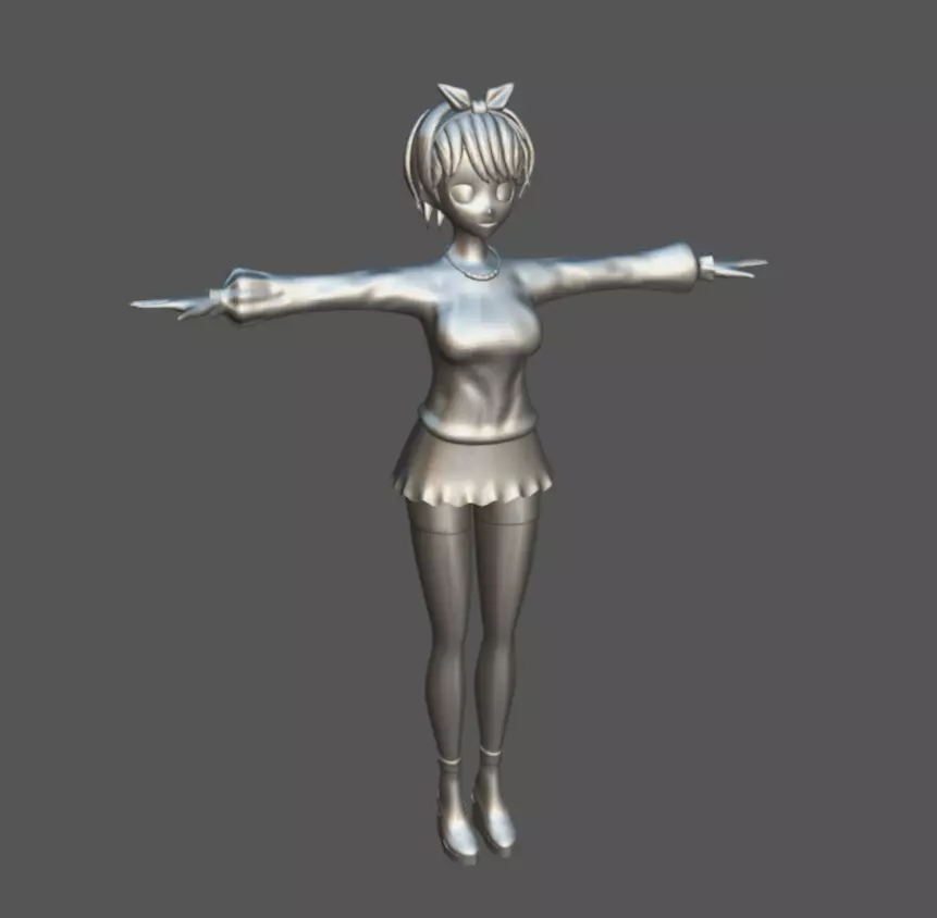 Anime Female 14 - Read Description Low-poly 3D model_12
