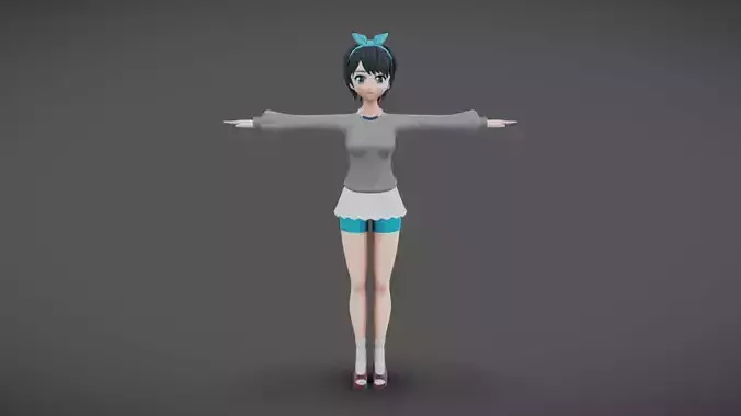 Anime Female 14 - Read Description Low-poly 3D model Anime Female 14 - Read Description Low-poly 3D model