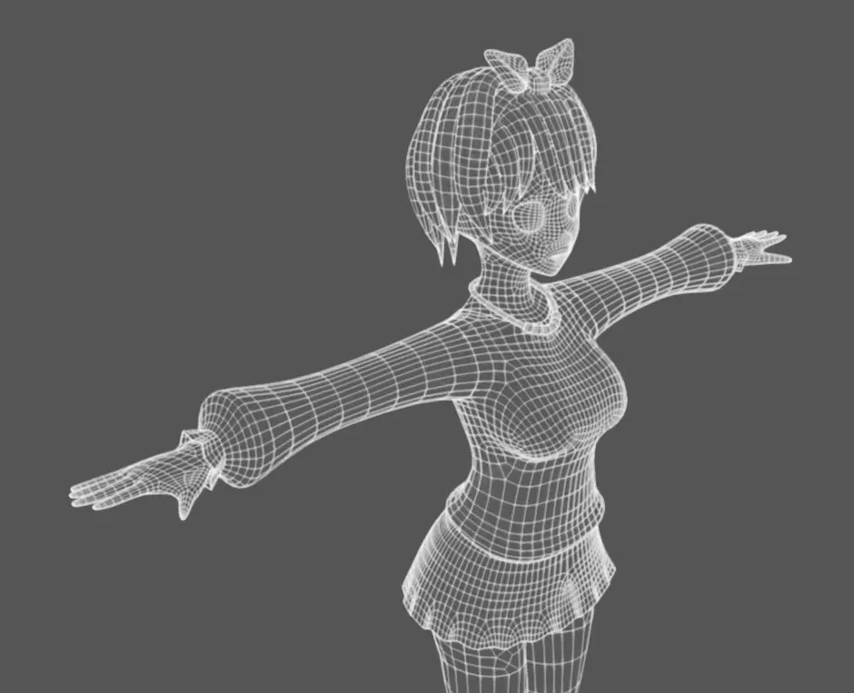 Anime Female 14 - Read Description Low-poly 3D model_16