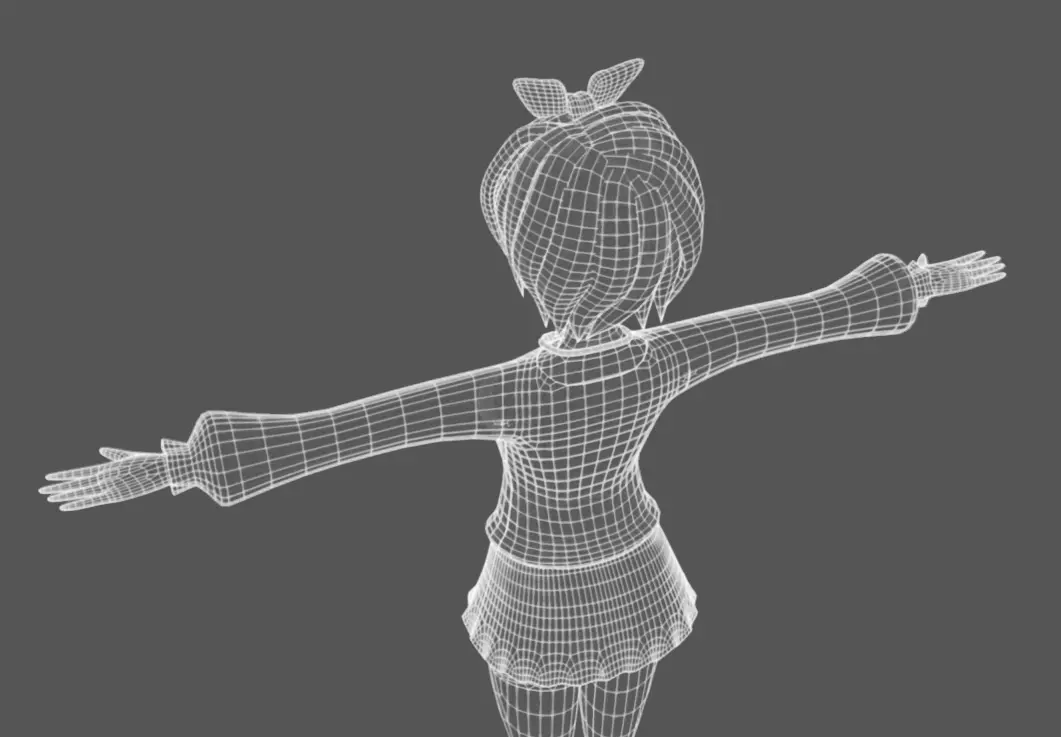 Anime Female 14 - Read Description Low-poly 3D model_14