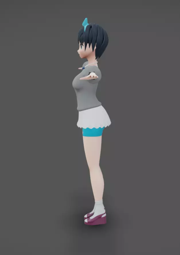 Anime Female 14 - Read Description Low-poly 3D model_7
