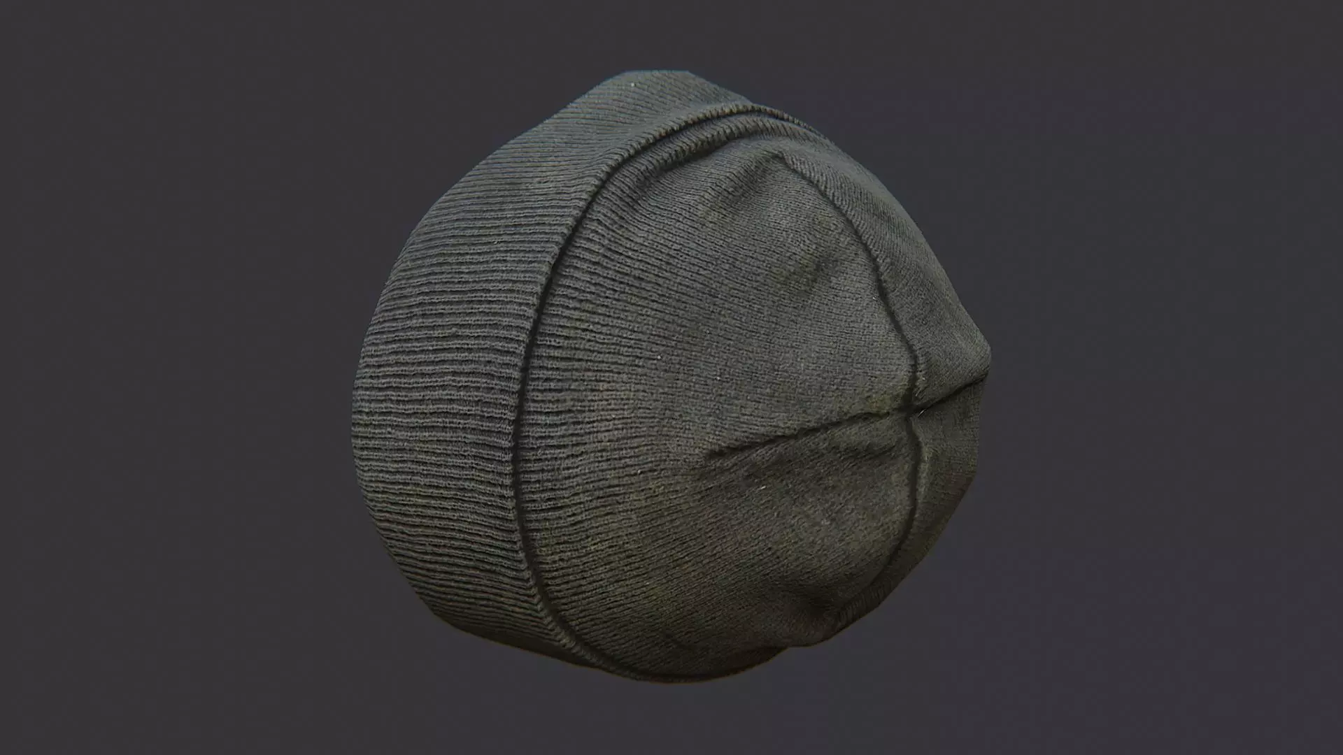 Urban Beanie Hat with Subtle Knit Texture Low-poly 3D model_2
