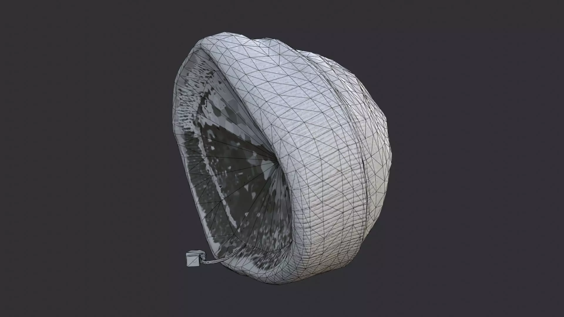 Urban Beanie Hat with Subtle Knit Texture Low-poly 3D model_7