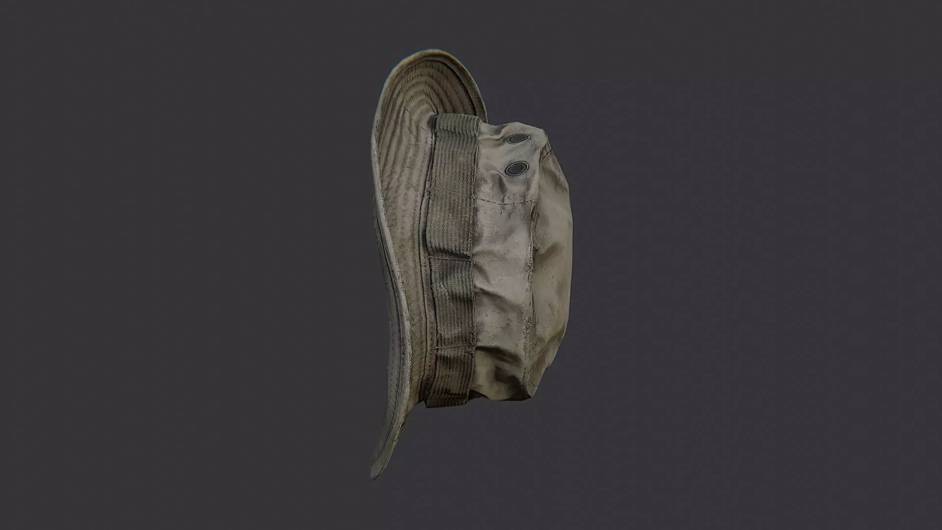 Olive Boonie Hat Prop for Characters Low-poly 3D model_0
