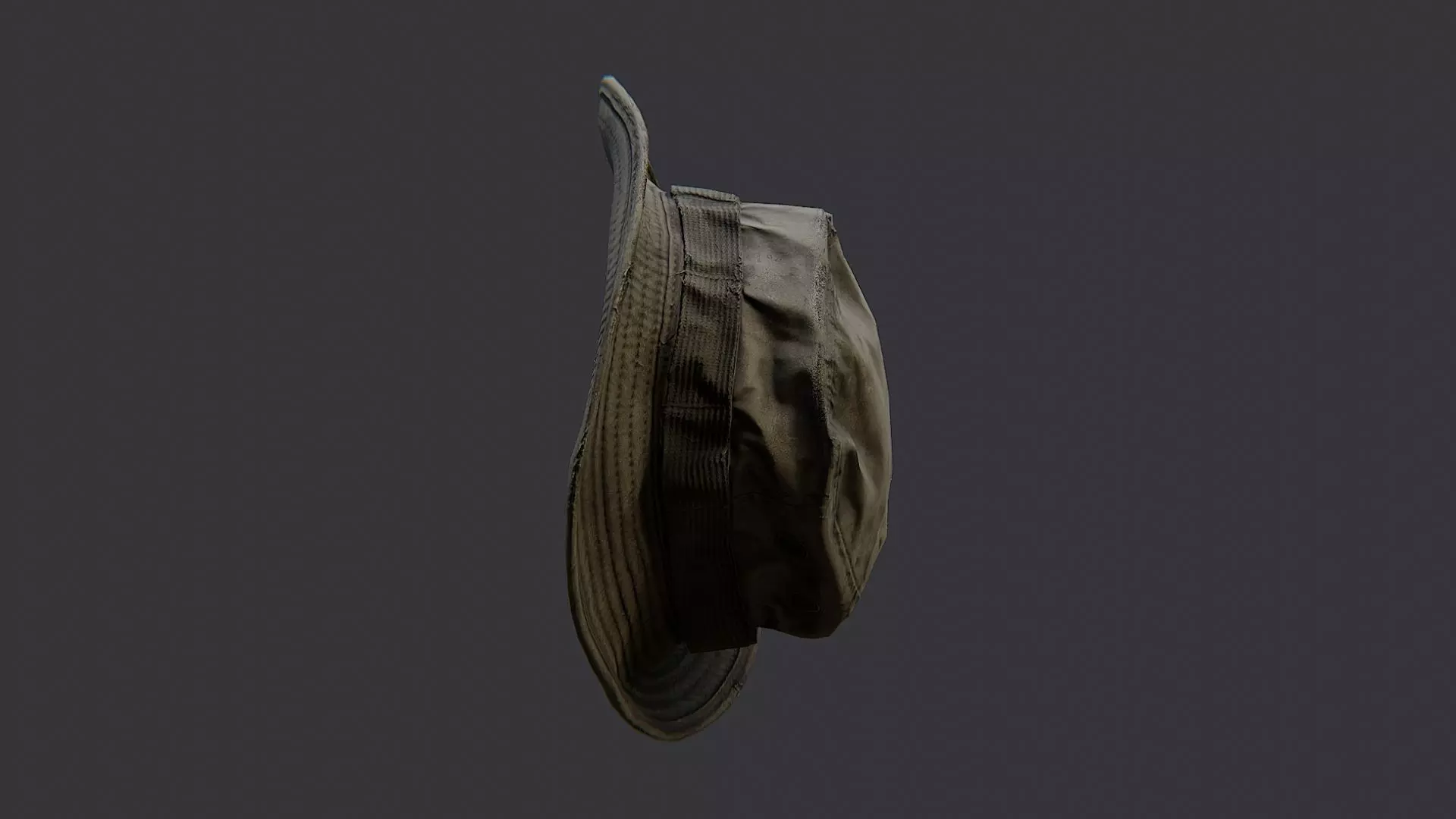 Olive Boonie Hat Prop for Characters Low-poly 3D model_5