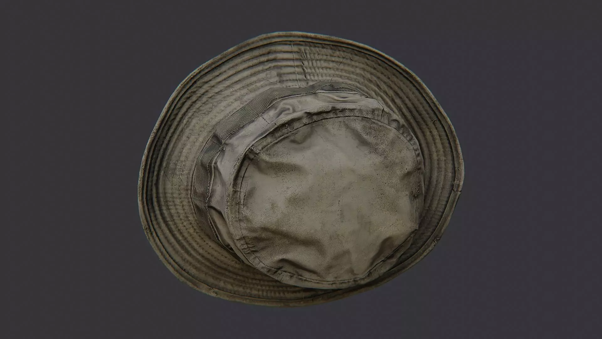 Olive Boonie Hat Prop for Characters Low-poly 3D model_2