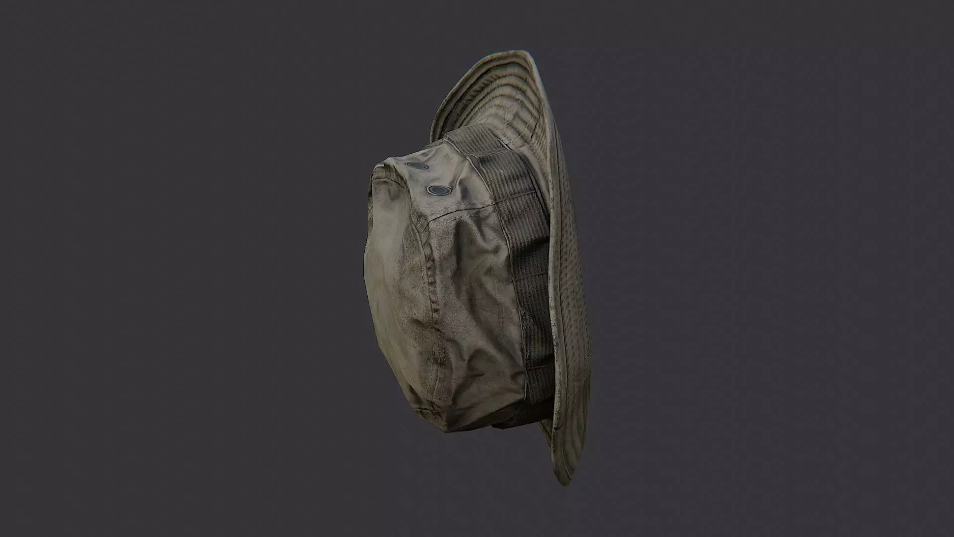 Olive Boonie Hat Prop for Characters Low-poly 3D model_3