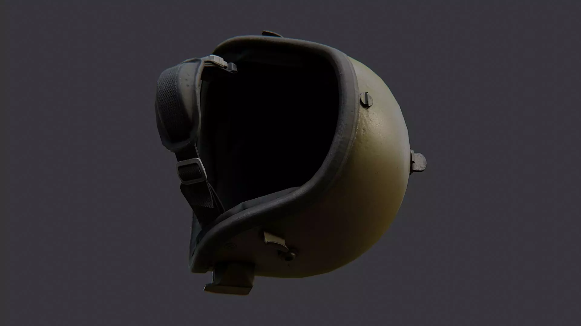 Russian army helmet with strap Low-poly 3D model_5