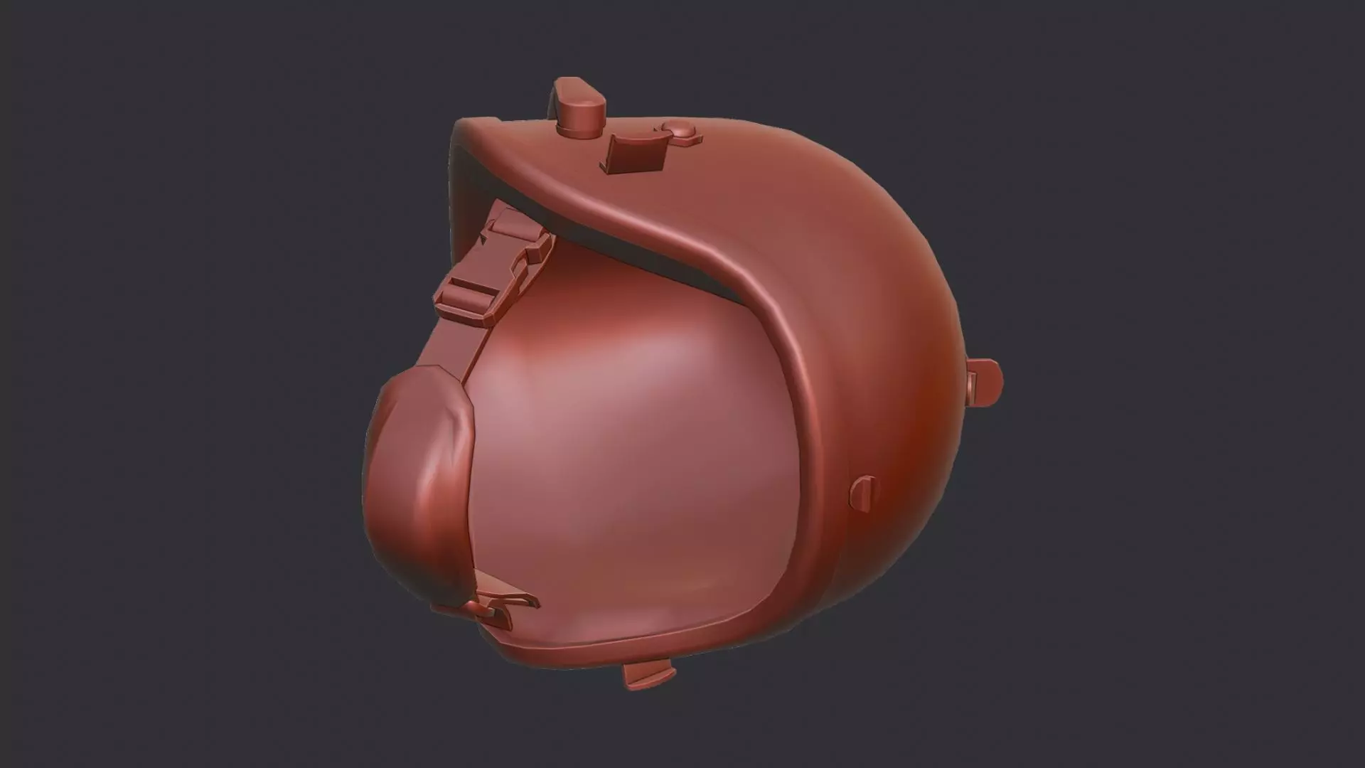 Russian army helmet with strap Low-poly 3D model_6