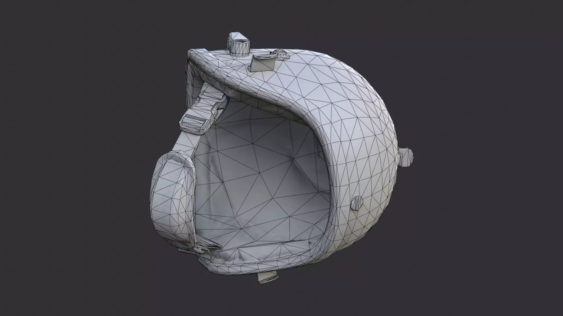 Russian army helmet with strap Low-poly 3D model_7