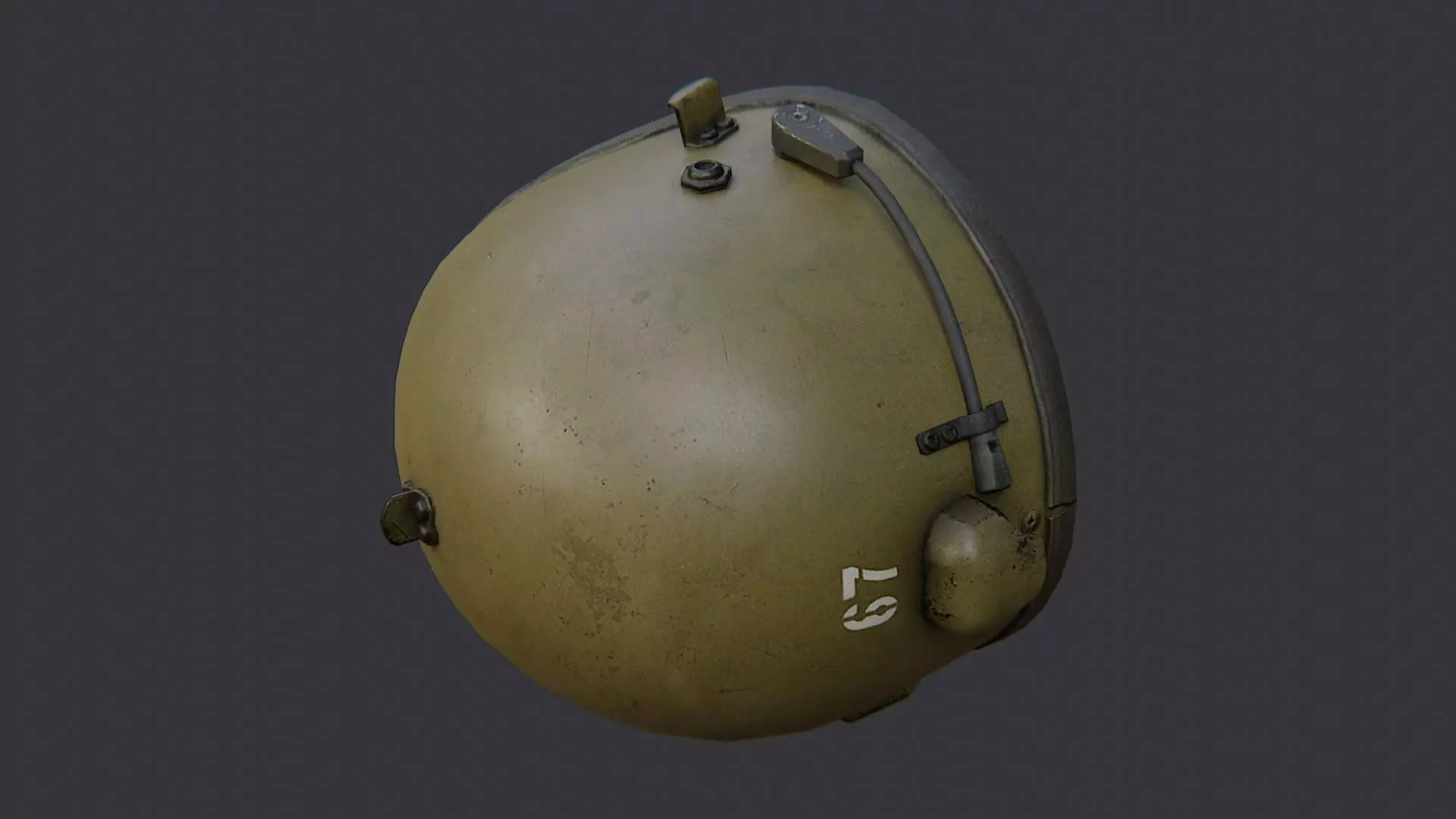 Russian army helmet with strap Low-poly 3D model_3