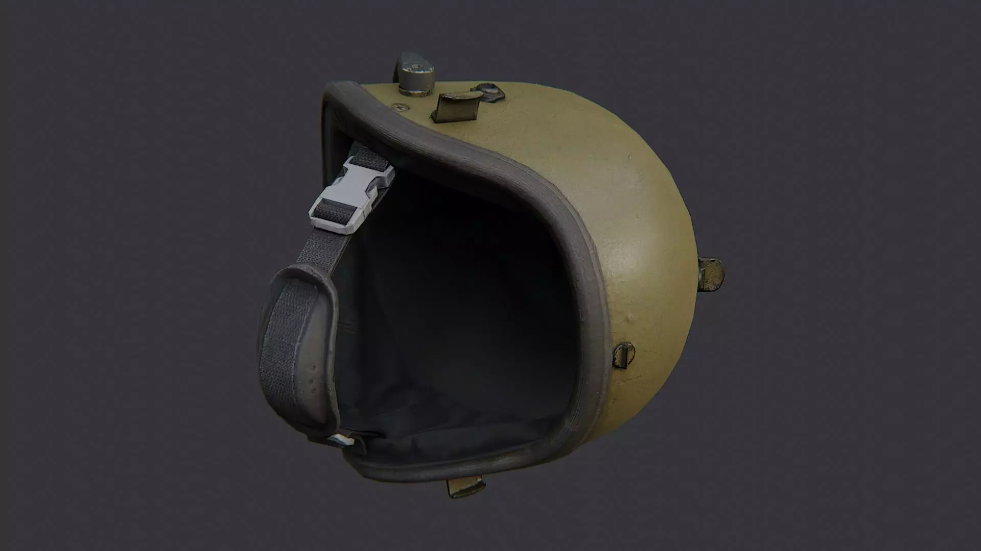 Russian army helmet with strap Low-poly 3D model_0