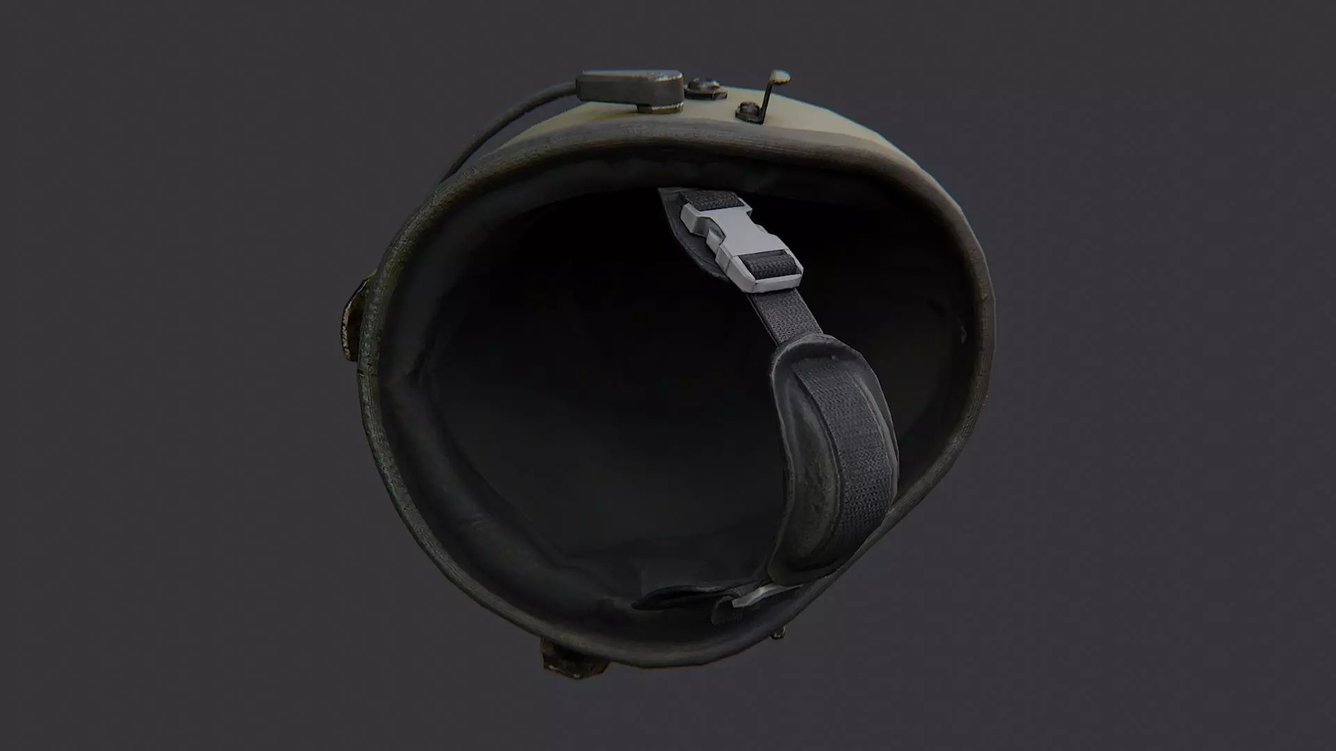 Russian army helmet with strap Low-poly 3D model_1