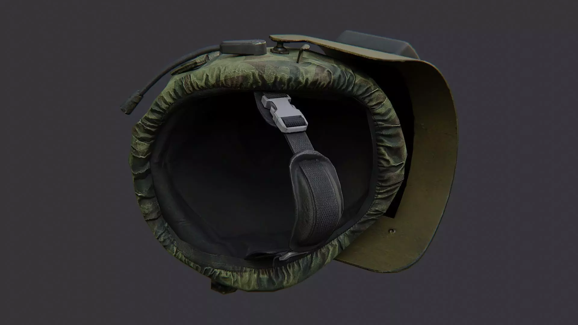 Hat Russian Army Helmet with Visor Low-poly 3D model_1