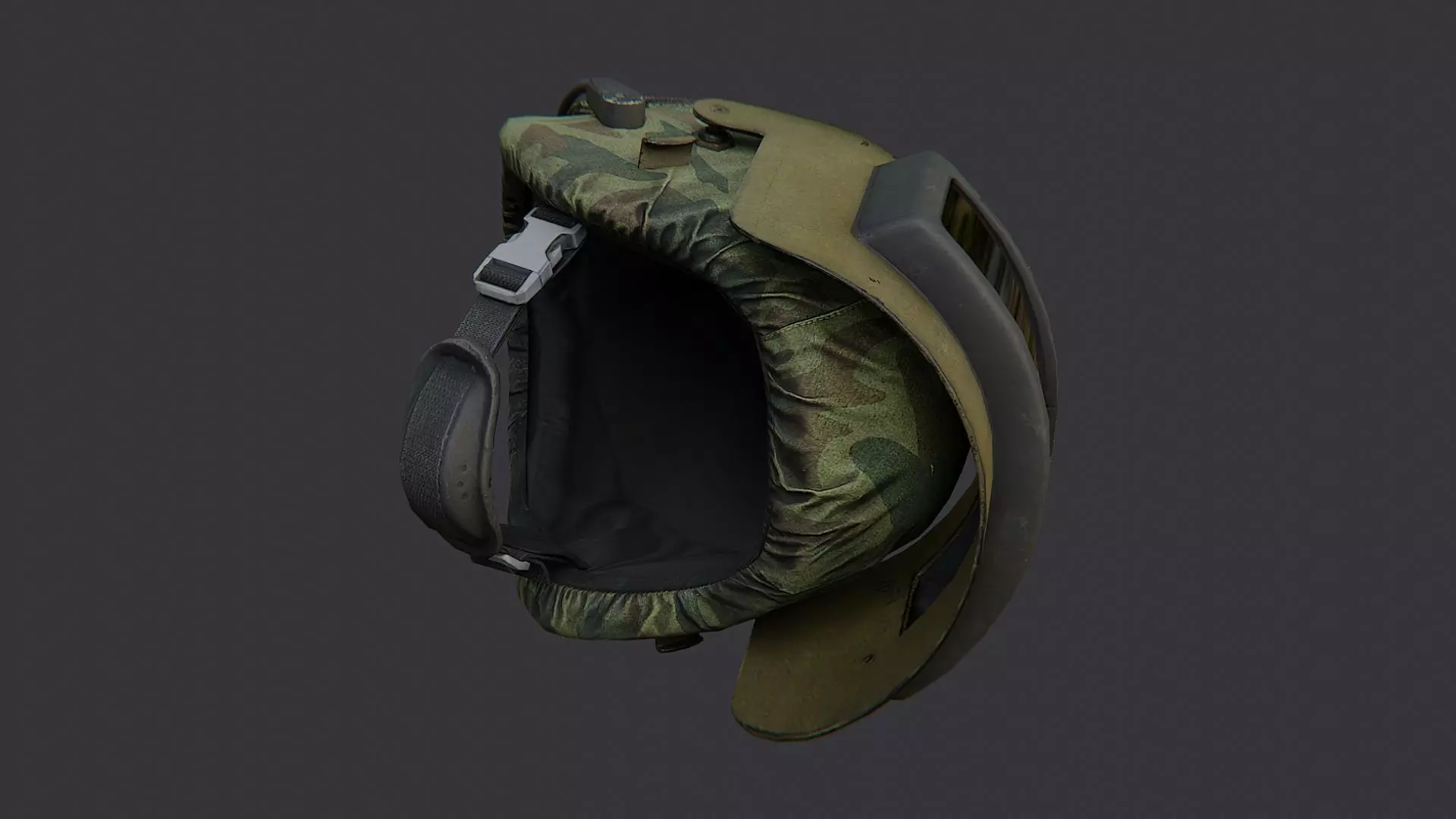 Hat Russian Army Helmet with Visor Low-poly 3D model_0