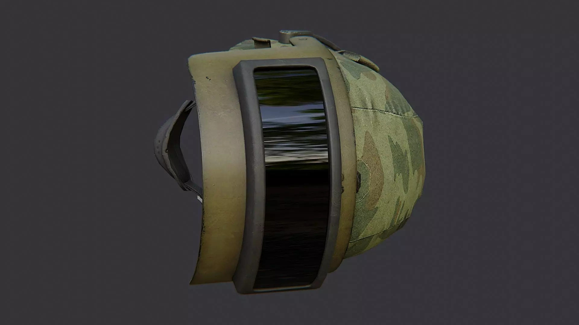 Hat Russian Army Helmet with Visor Low-poly 3D model_2