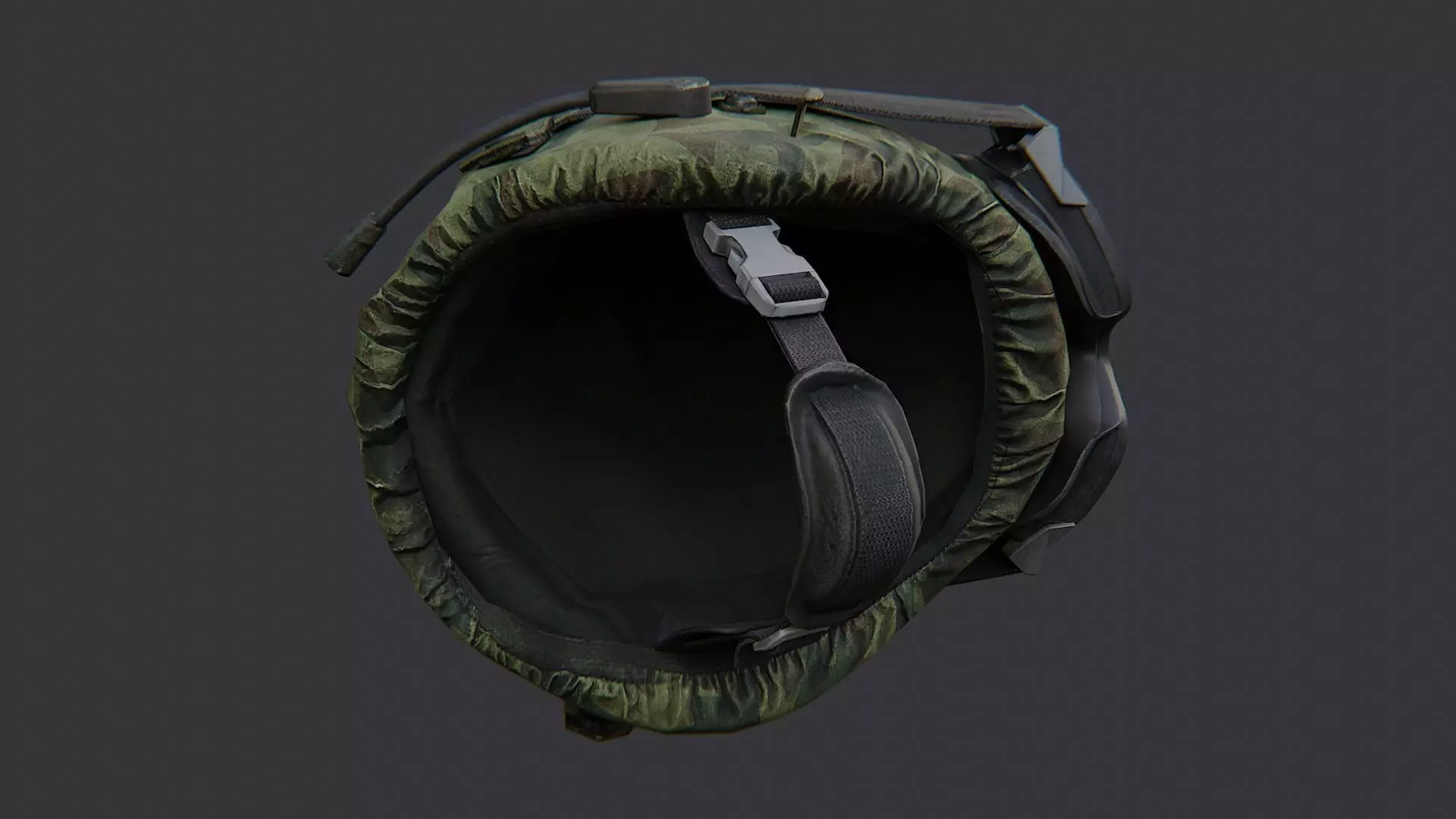 Russian Army Camouflage Helmet with Goggles Low-poly 3D model_1