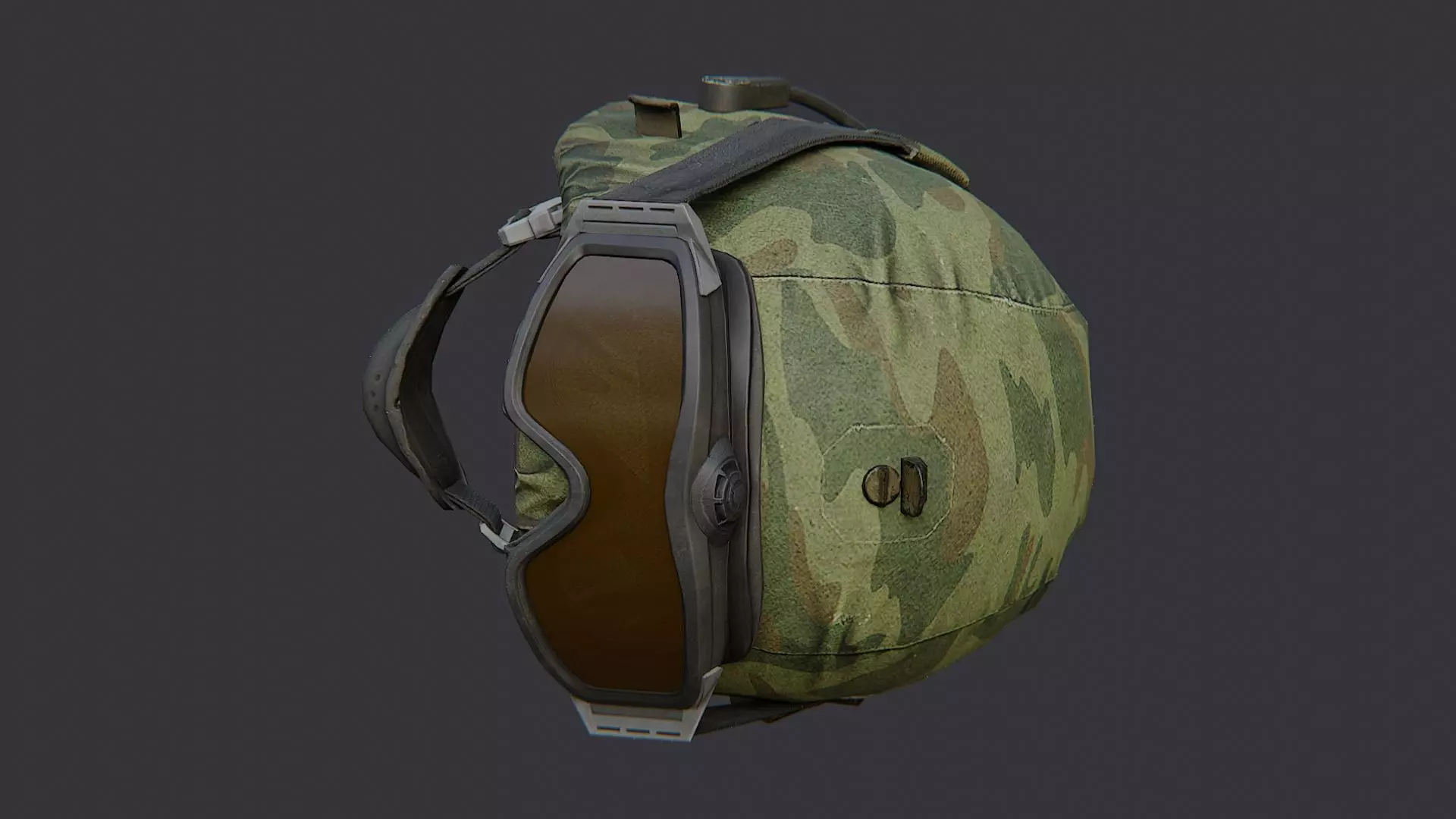 Russian Army Camouflage Helmet with Goggles Low-poly 3D model_2