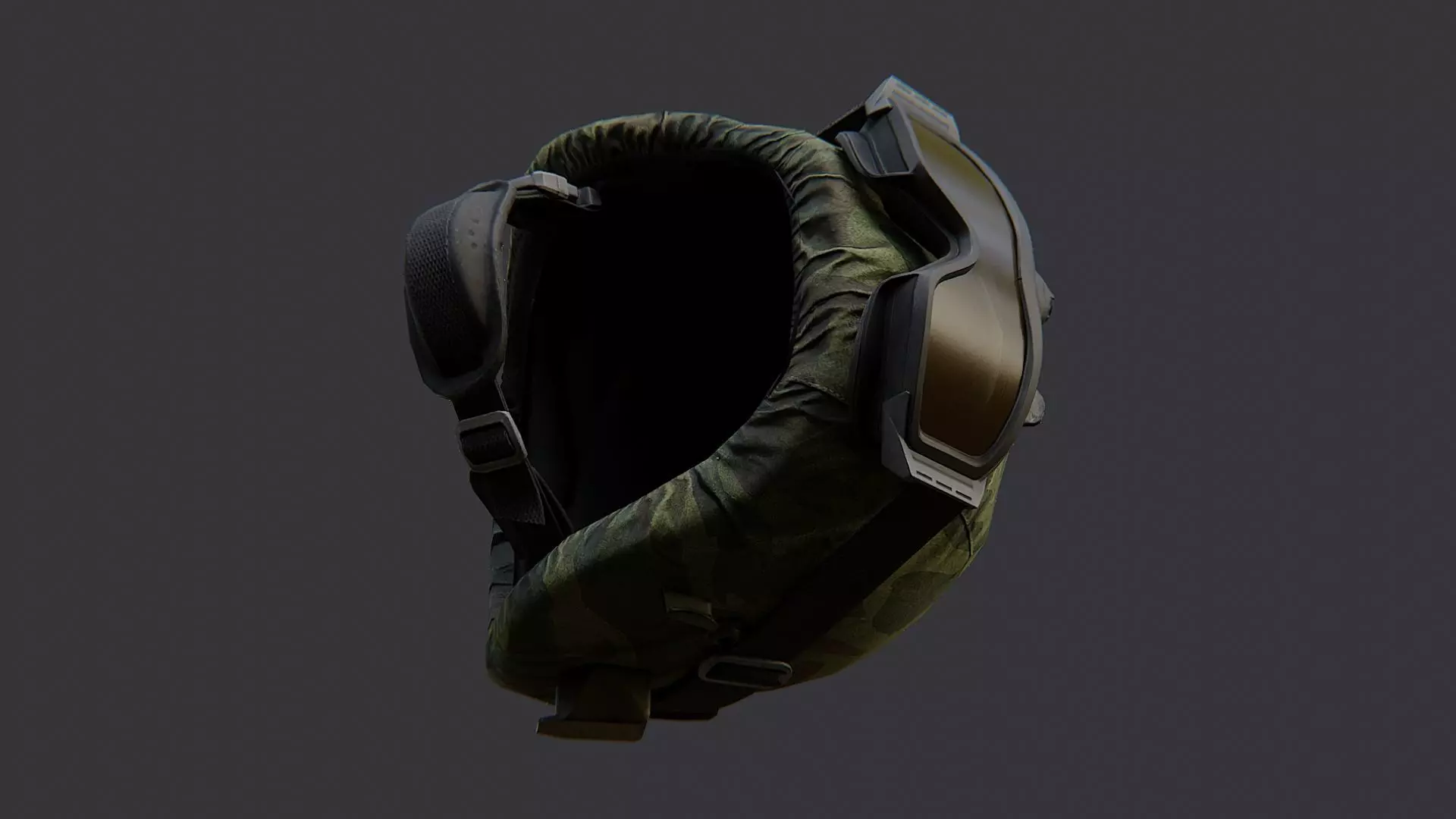 Russian Army Camouflage Helmet with Goggles Low-poly 3D model_5