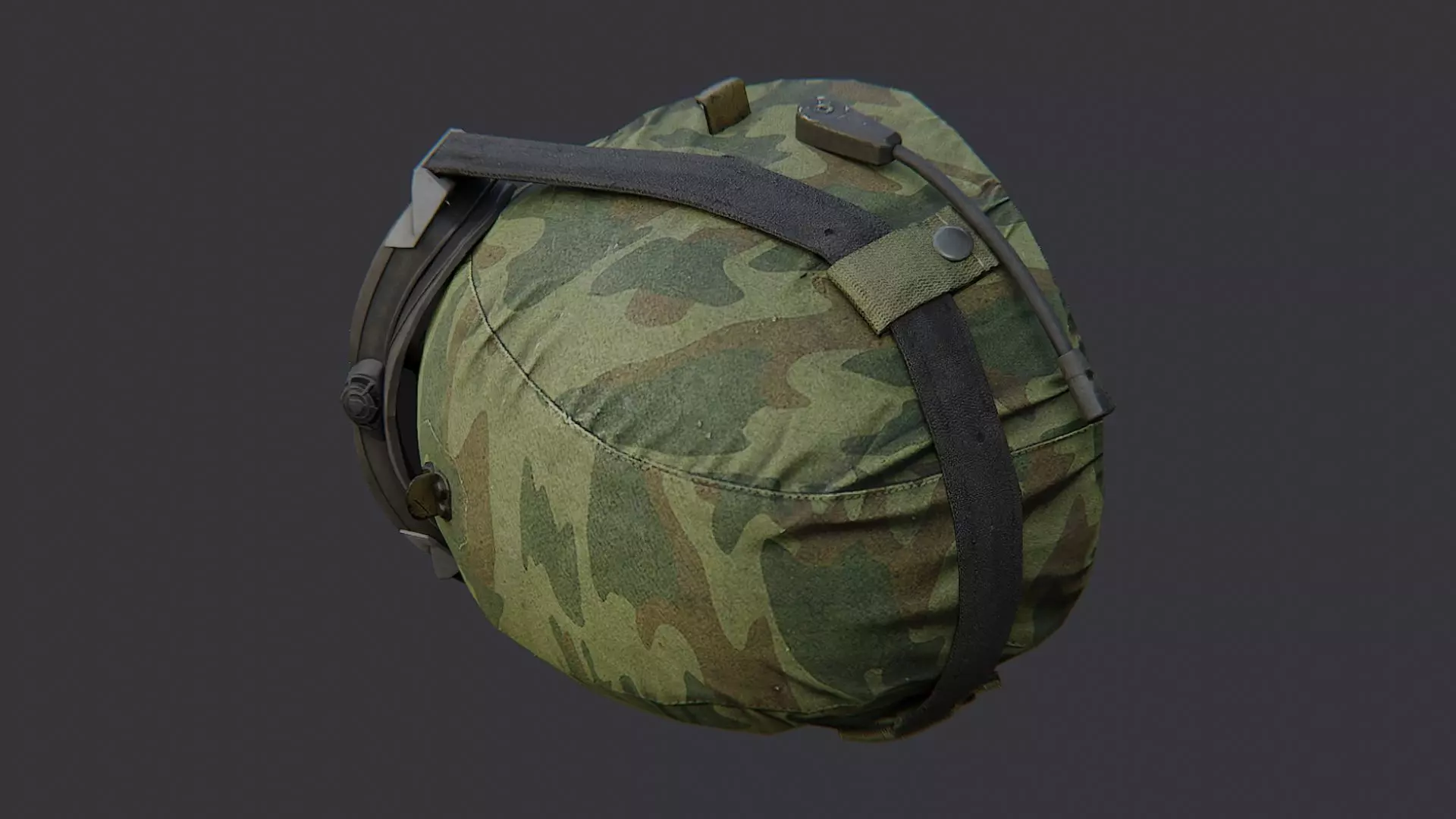 Russian Army Camouflage Helmet with Goggles Low-poly 3D model_3