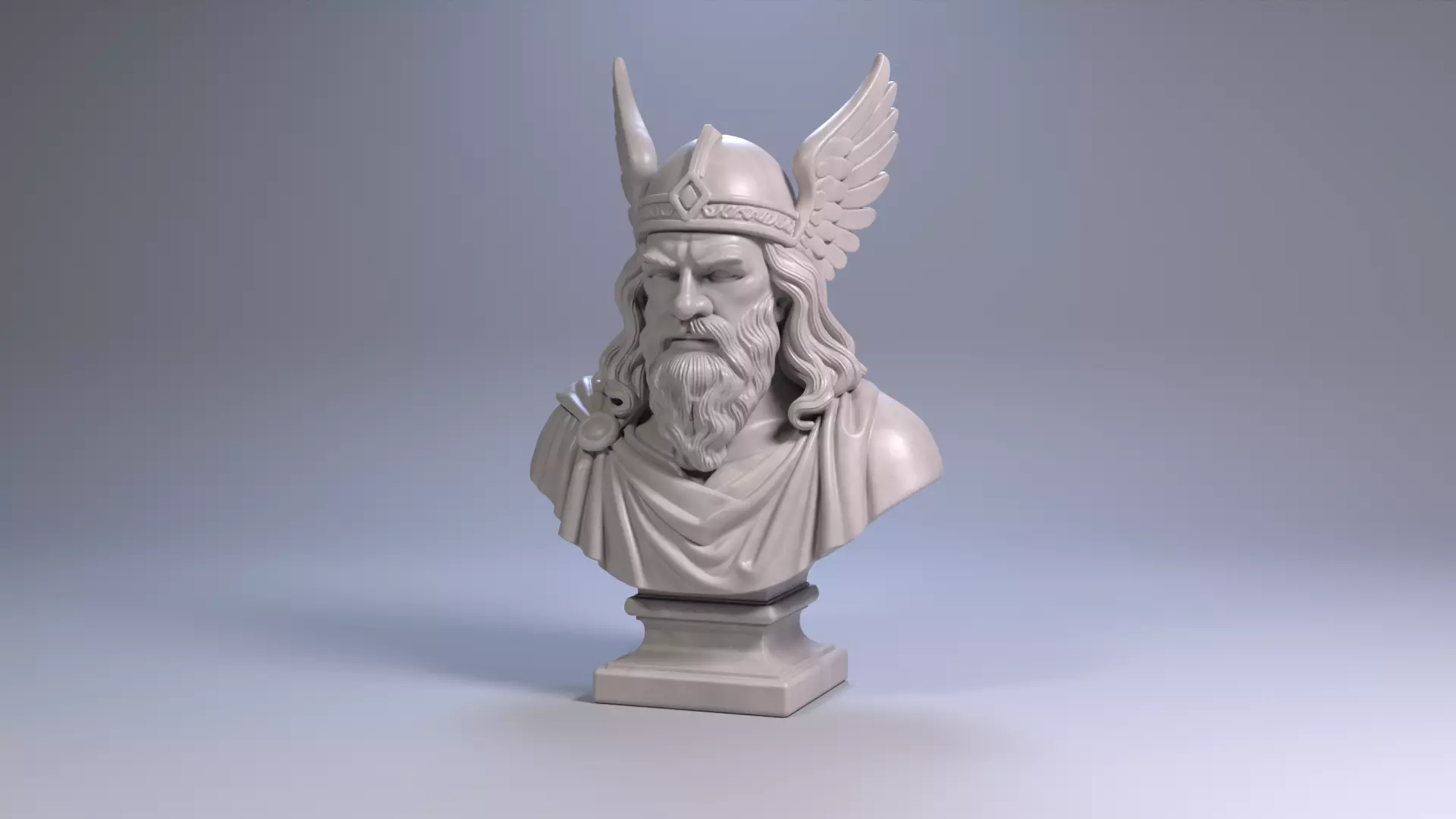 Odin Bust Sculpture 3D Printable STL File 3D print model_13